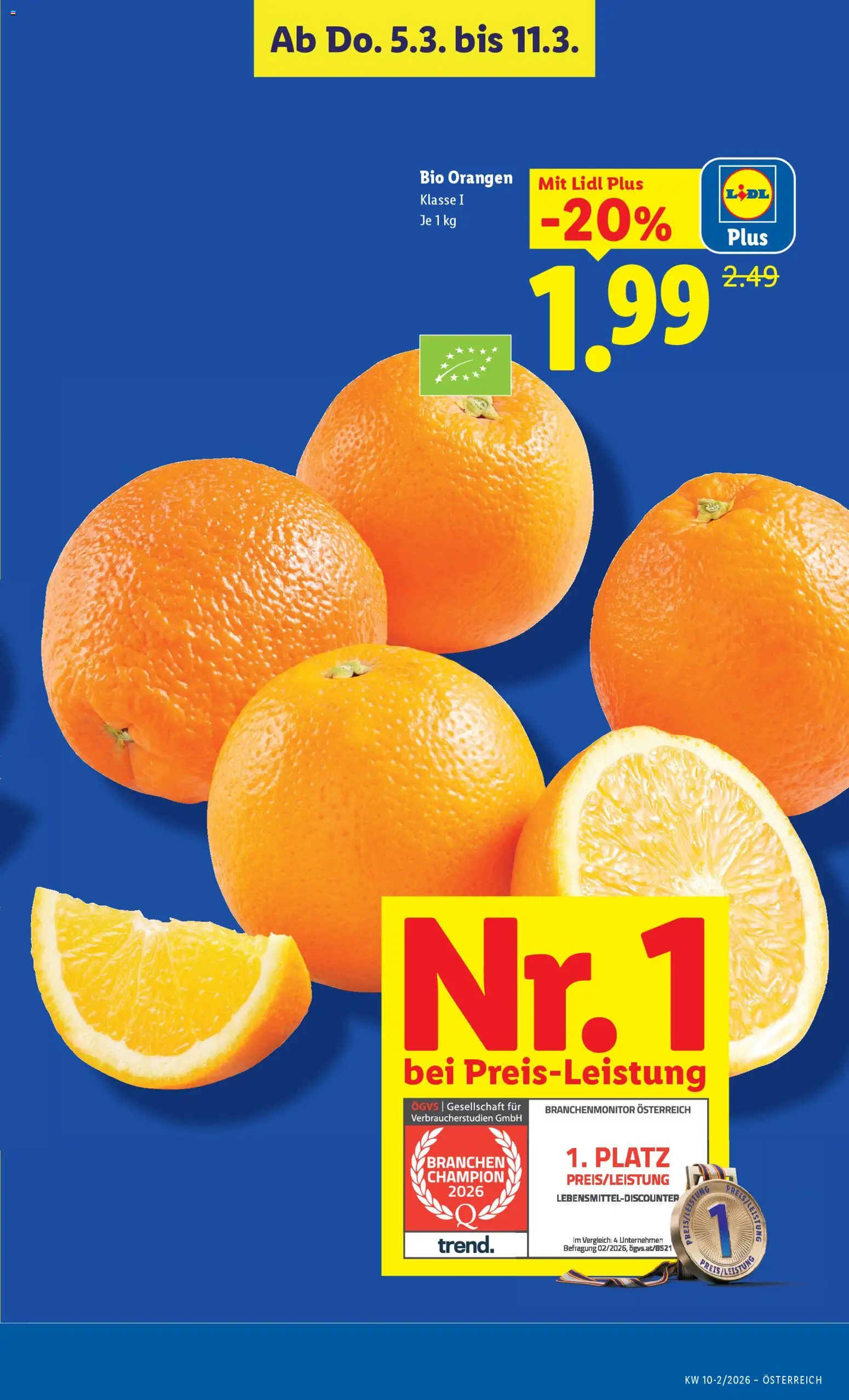 Lidl Flugblatt - Oberpullendorf, Güssing, Oberwart gültig ab 05.03.2026 | Seite: 3 | Produkte: Orangen