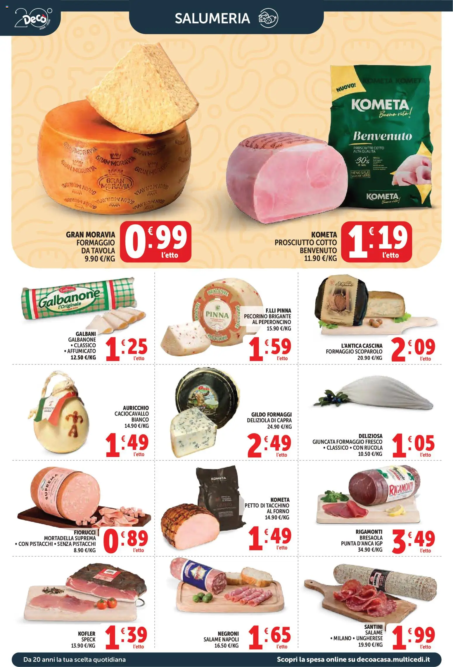 Volantino Decò del 09.04.2026 | Pagina: 4 | Prodotti: Formaggio, Prosciutto, Pistacchi, Forno