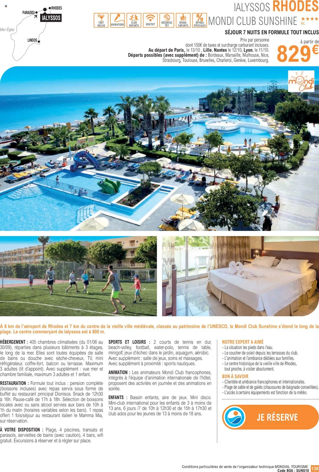  | Page: 138 | Produits: Alcool, Lit, Buffet, Jeux