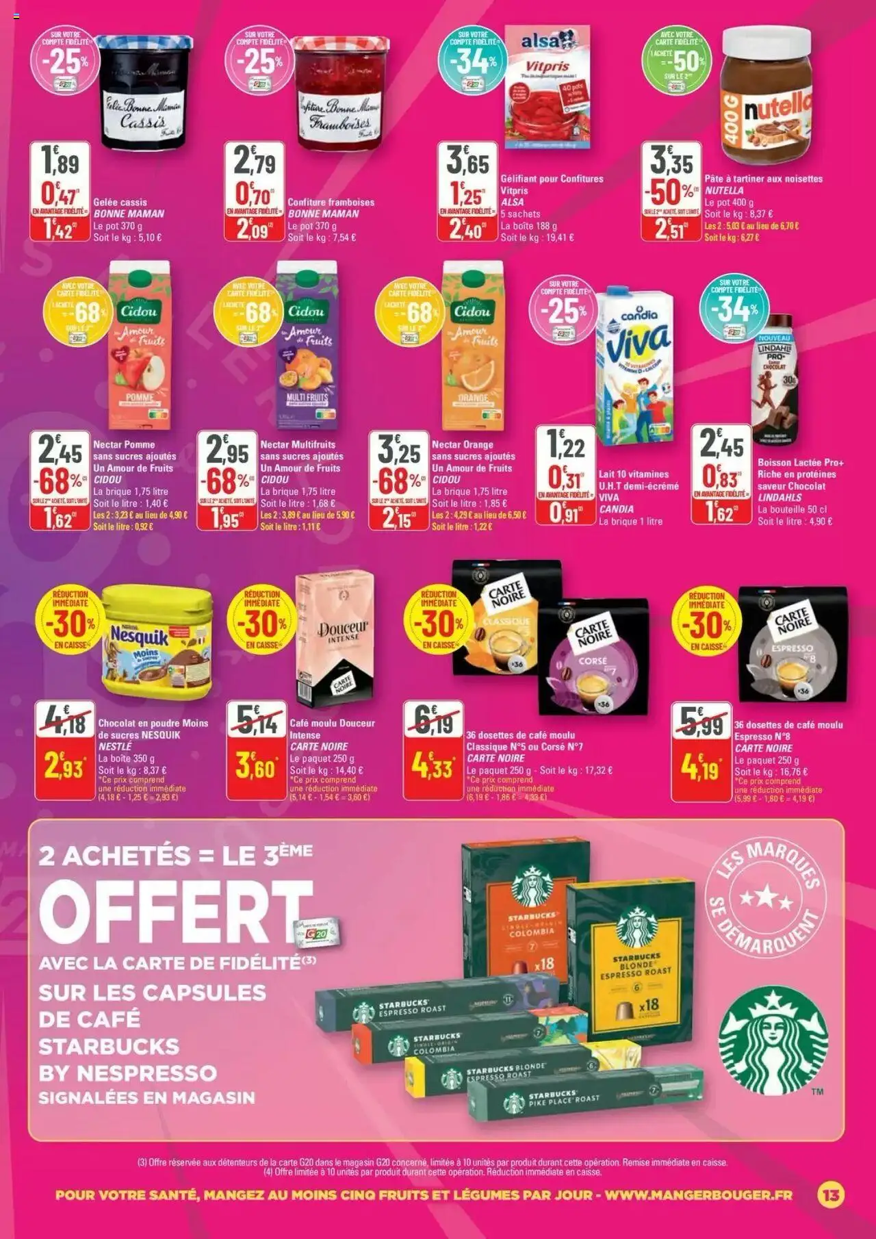  | Page: 13 | Produits: Pomme, Pâte à tartiner, Café moulu, Gelée