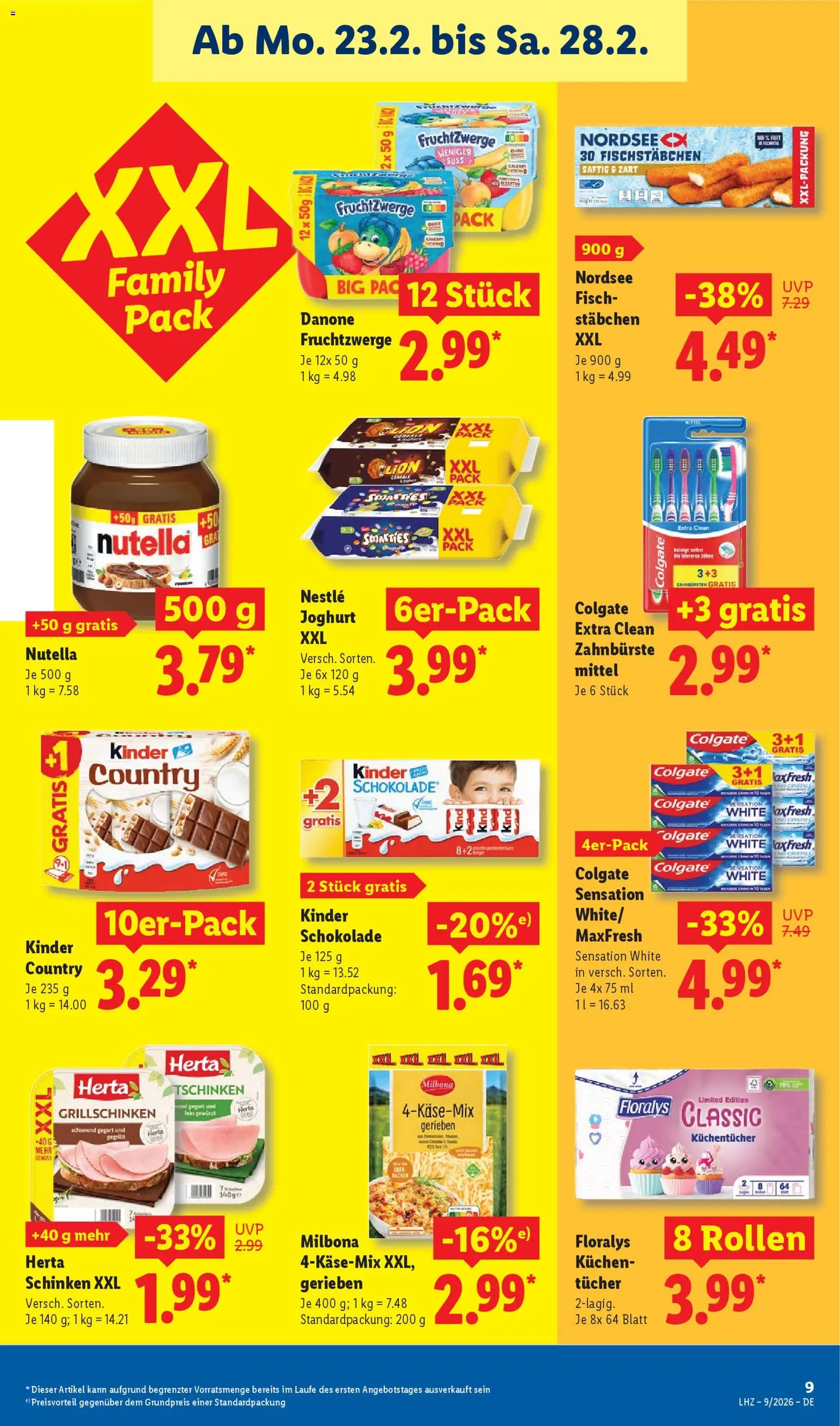 Lidl - Prospekt – gültig ab 23.02.2026 | Seite: 15 | Produkte: Joghurt, Smarties, Zahnbürste, Fischstabchen