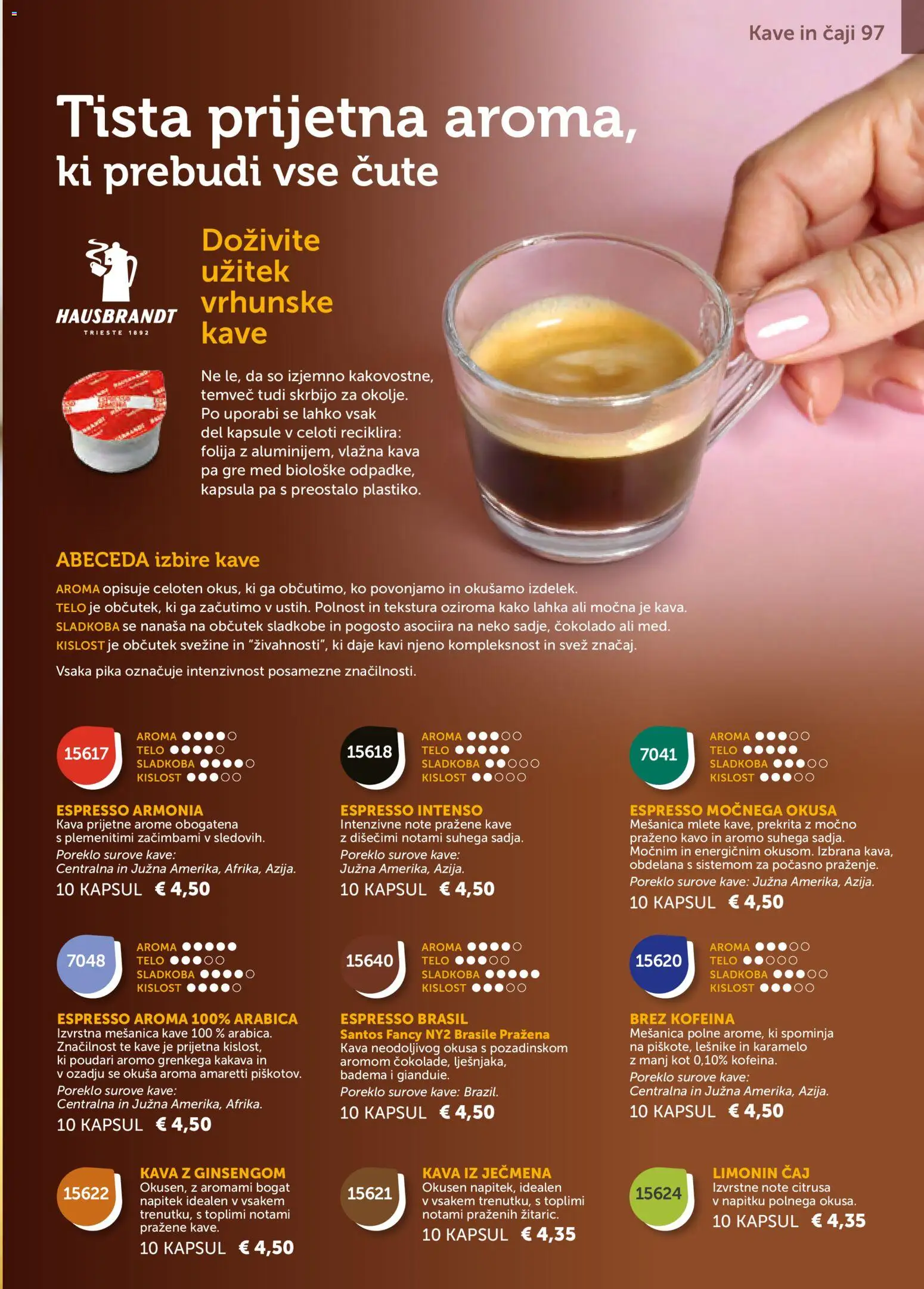 Novi Bofrost katalog ponudbe – veljaven od 01.11.2025 | Stran: 97 | Izdelki: Kava, Caj, Folija