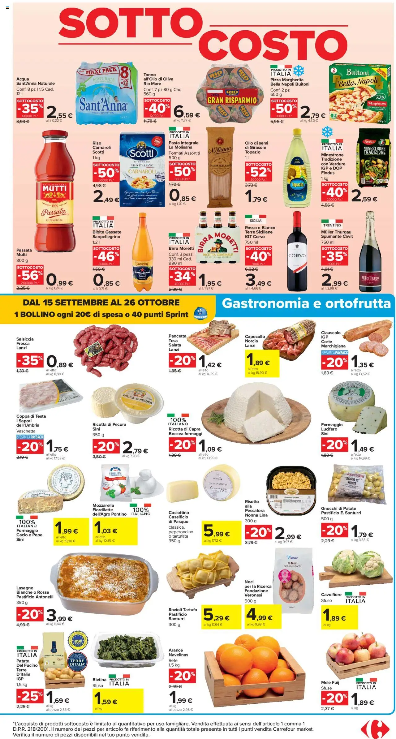 Volantino Carrefour del 10.10.2025 | Pagina: 3 | Prodotti: Noci, Cavolfiore, Tonno, Bibite