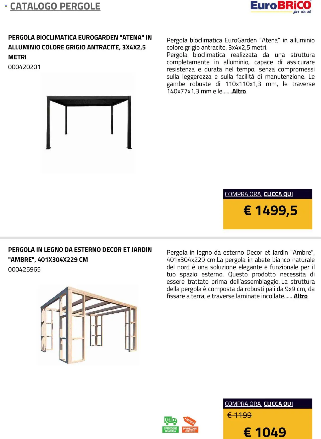 Volantino Eurobrico del 23.07.2025 | Pagina: 5 | Prodotti: Pergola, Alluminio