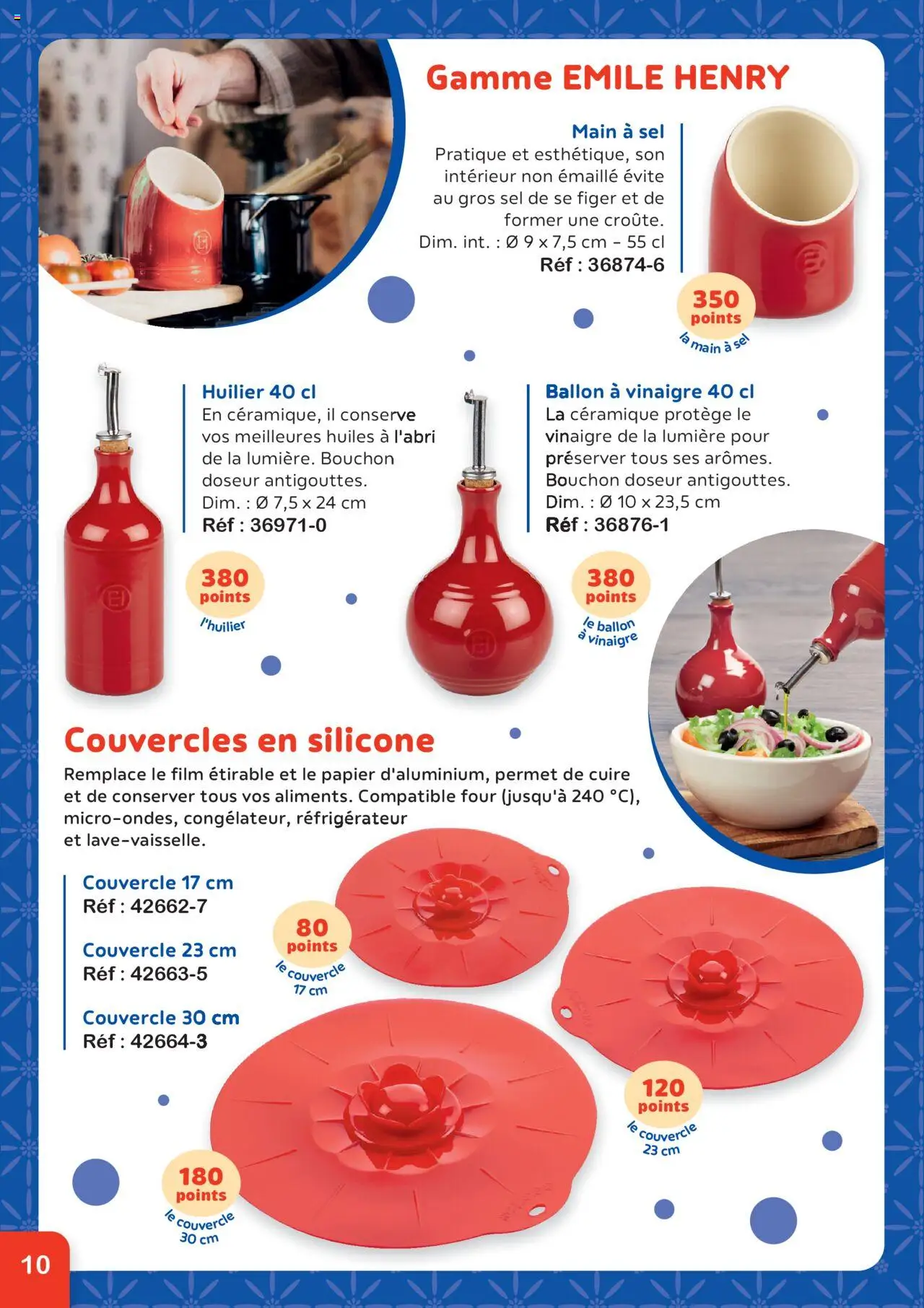 {H1} | Page: 10 | Produits: Réfrigérateur, Four, Sel, Vinaigre
