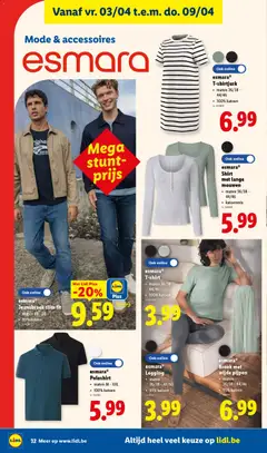 esmaraⓇ Broek met wijde pijpen, Broek met wijde pijpen, maten 36/38 - 44/46, 95% katoen - Voorbeeld van een folder van Lidl, geldig van 30.03.2026 | Pagina: 32