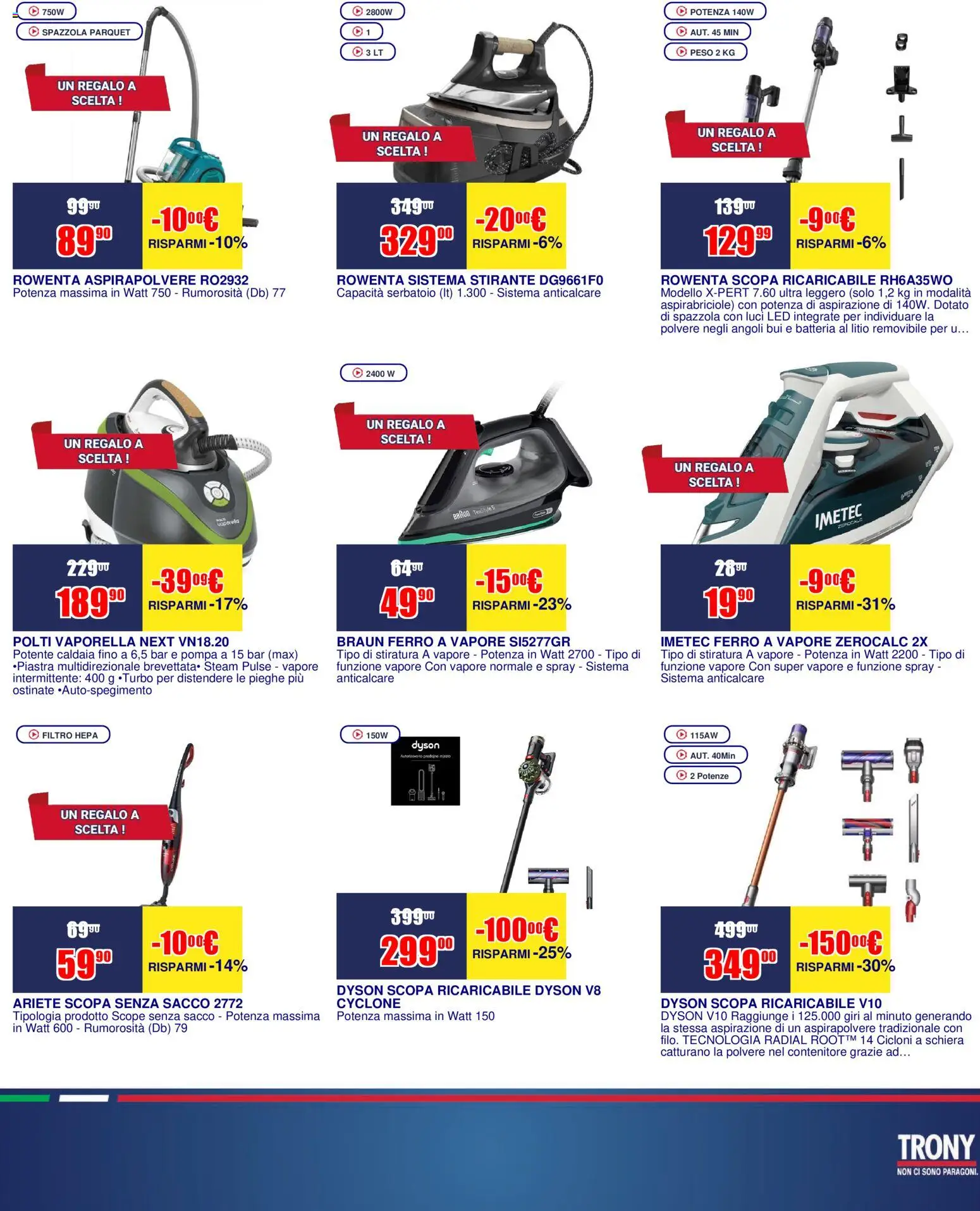 Volantino Trony del 16.04.2026 | Pagina: 11 | Prodotti: Spazzola, Anticalcare, Contenitore, Aspirapolvere