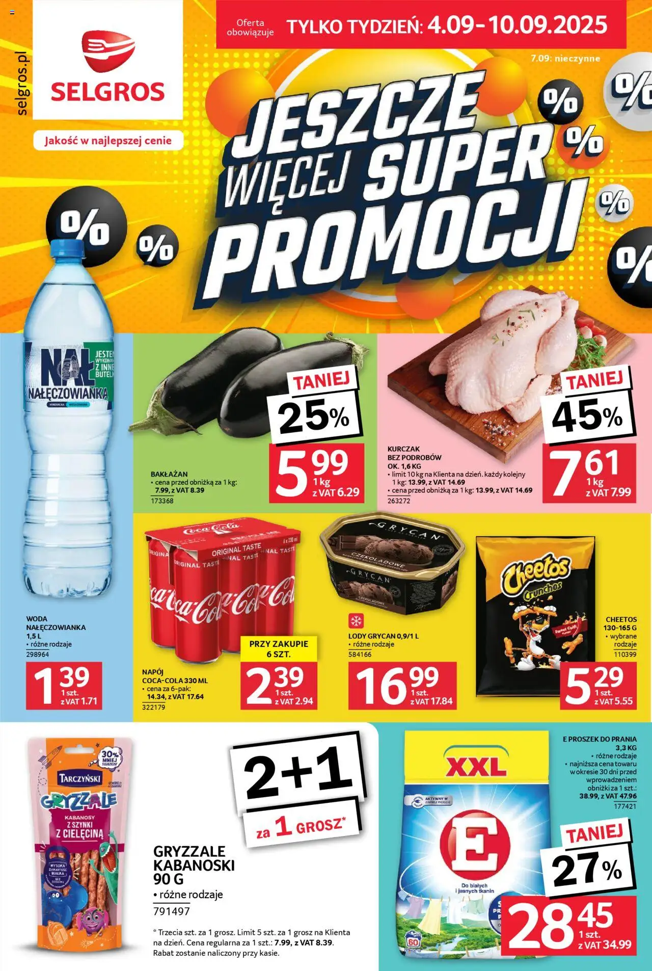 Selgros cash&carry Gazetka - Jeszcze więcej super promocji od 04.09.2025 | Strona: 1 | Produkty: Bakłażan, Lody Grycan, Lody, Woda
