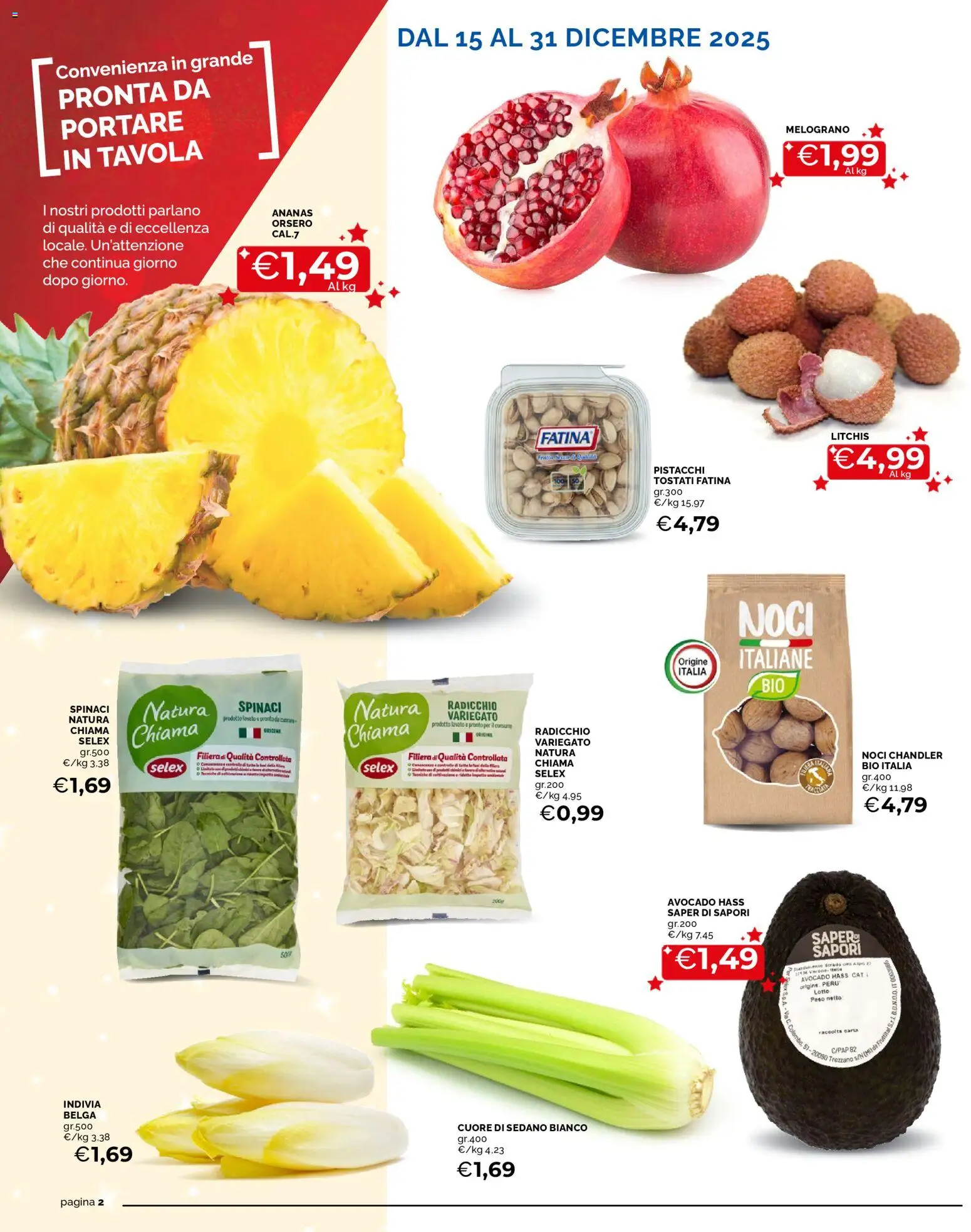 Volantino Mercatò del 15.12.2025 | Pagina: 2 | Prodotti: Avocado, Sedano, Noci, Indivia