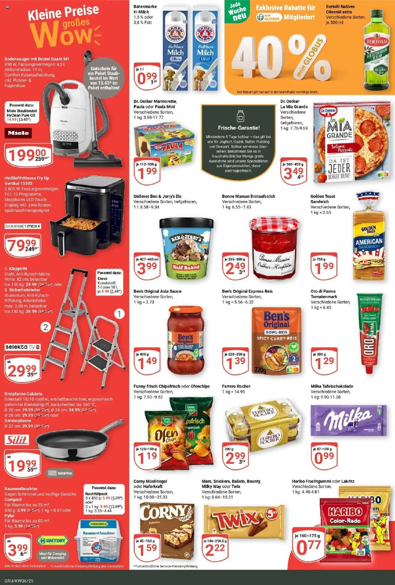 Globus prospekt Grünstadt	 – gültig ab 01.09.2025 | Seite: 4 | Produkte: Toast, Milka, Ben & Jerry's, Heißluftfritteuse