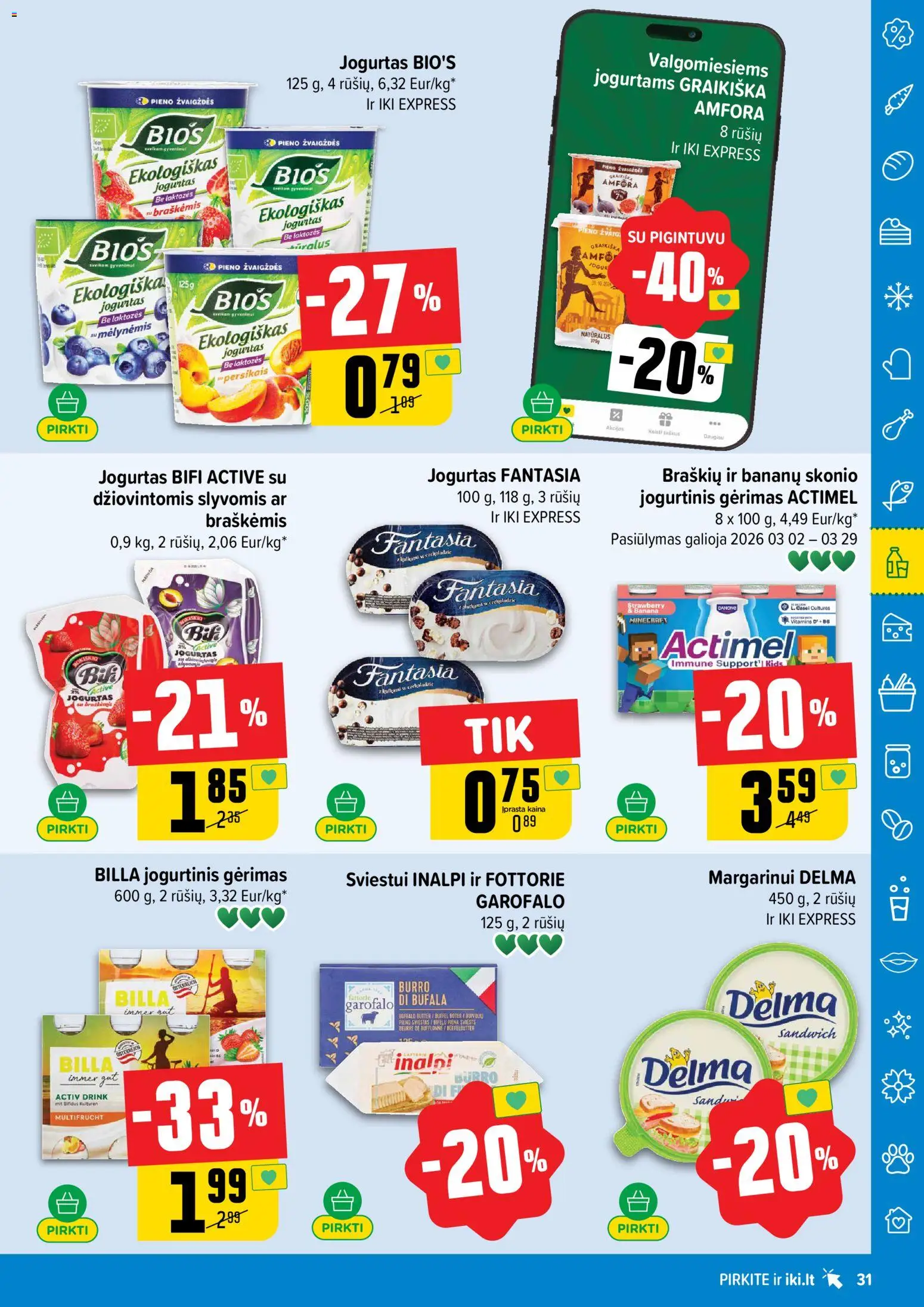 IKI akcijos nuo 02.03.2026 | Puslapis: 31 | Prekių: Jogurtas, Sviestas