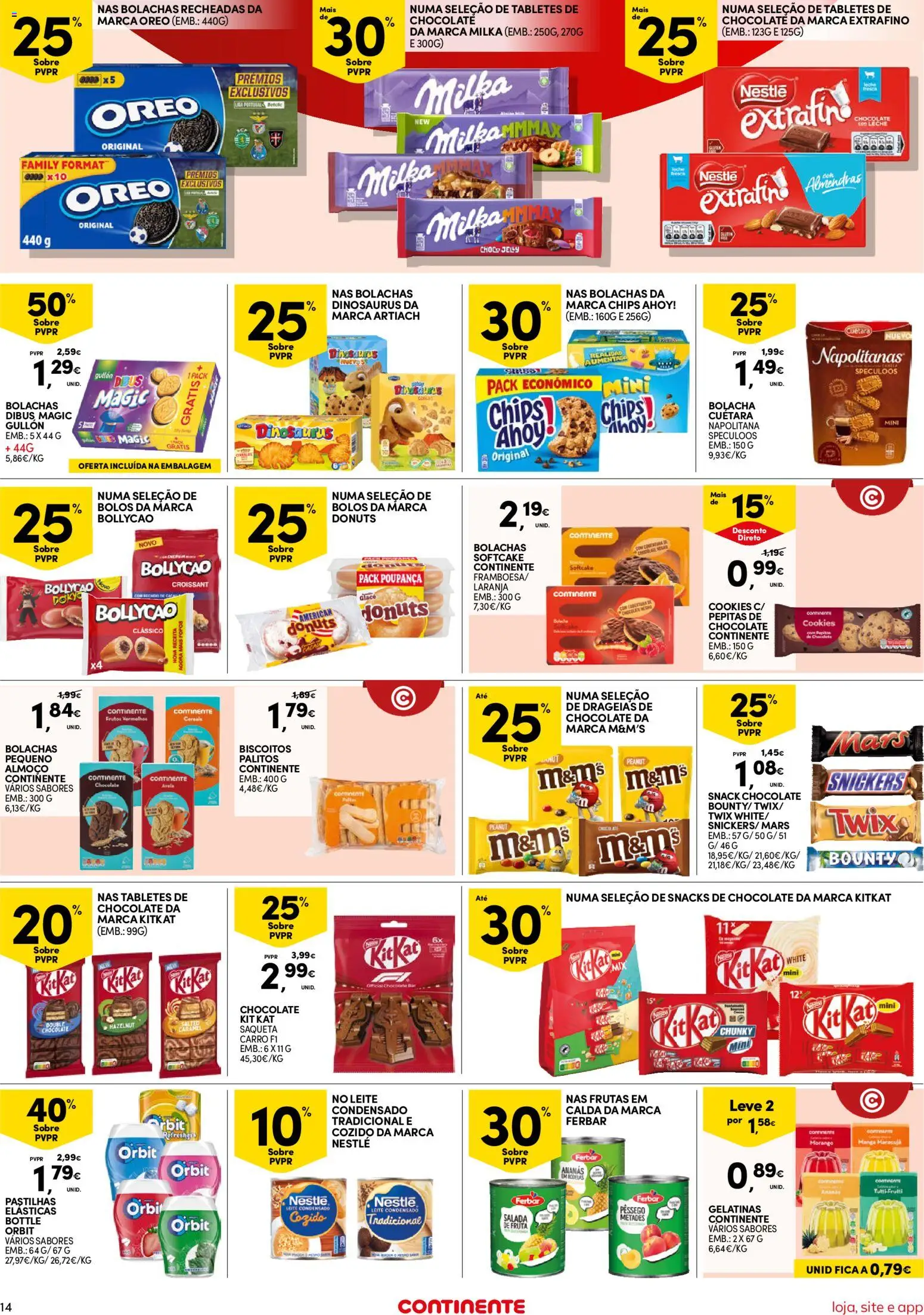 Continente Semanal Continente Bom Dia │ válido de 07.04.2026 | Página: 14 | Produtos: Bolachas, Leite, Chocolate, Biscoitos
