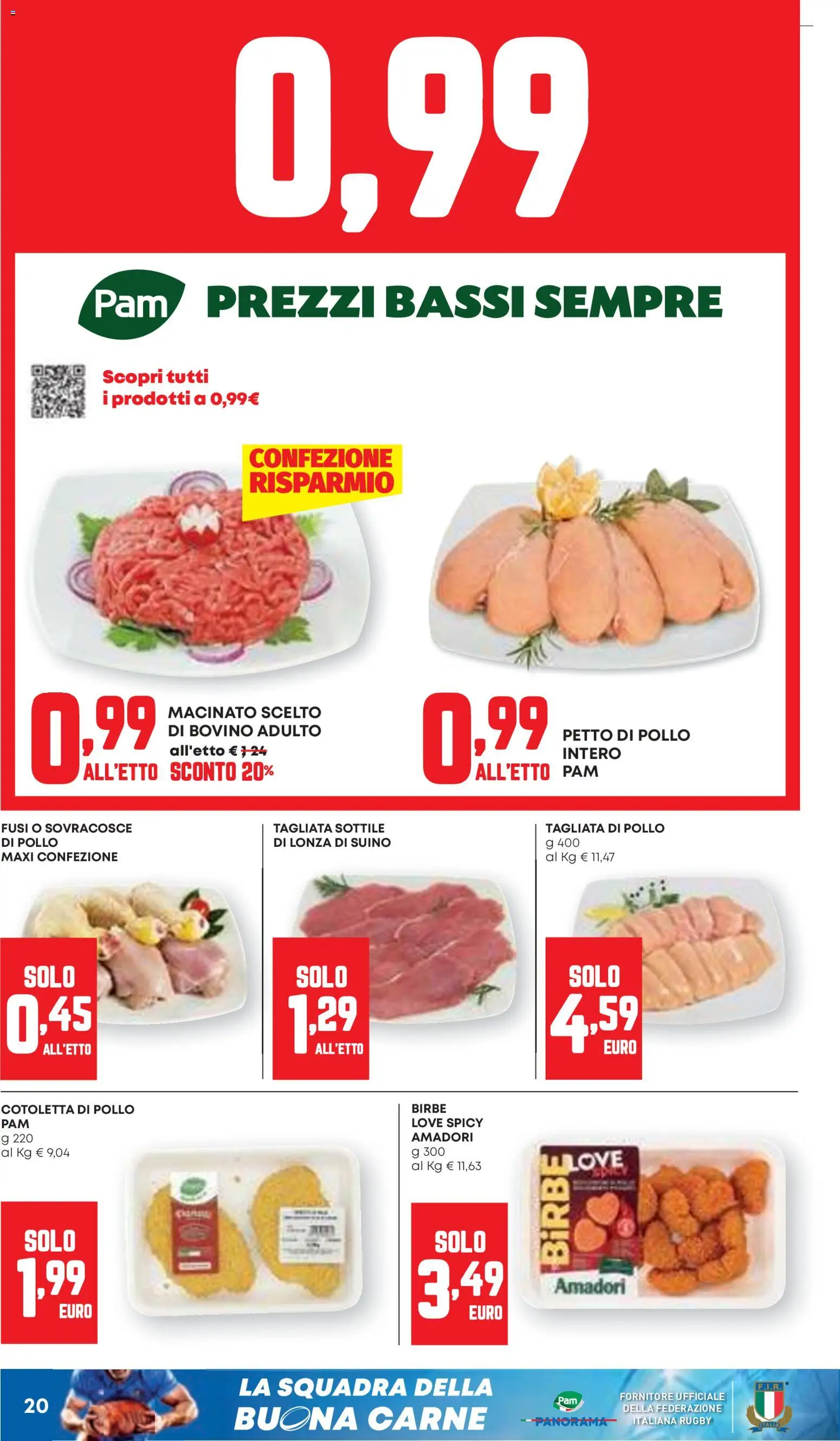 Volantino Panorama del 07.04.2026 | Pagina: 20 | Prodotti: Petto di Pollo, Pollo, Suino, Macinato