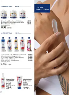 Pré-visualização Daily Hydration Loção Corporal em Spray, Daily Hydration Loção Corporal em Spray, 250 ml válido de 01.01.2026 | Página: 188 | Produtos: Aveia, Leite, Melancia, Creme