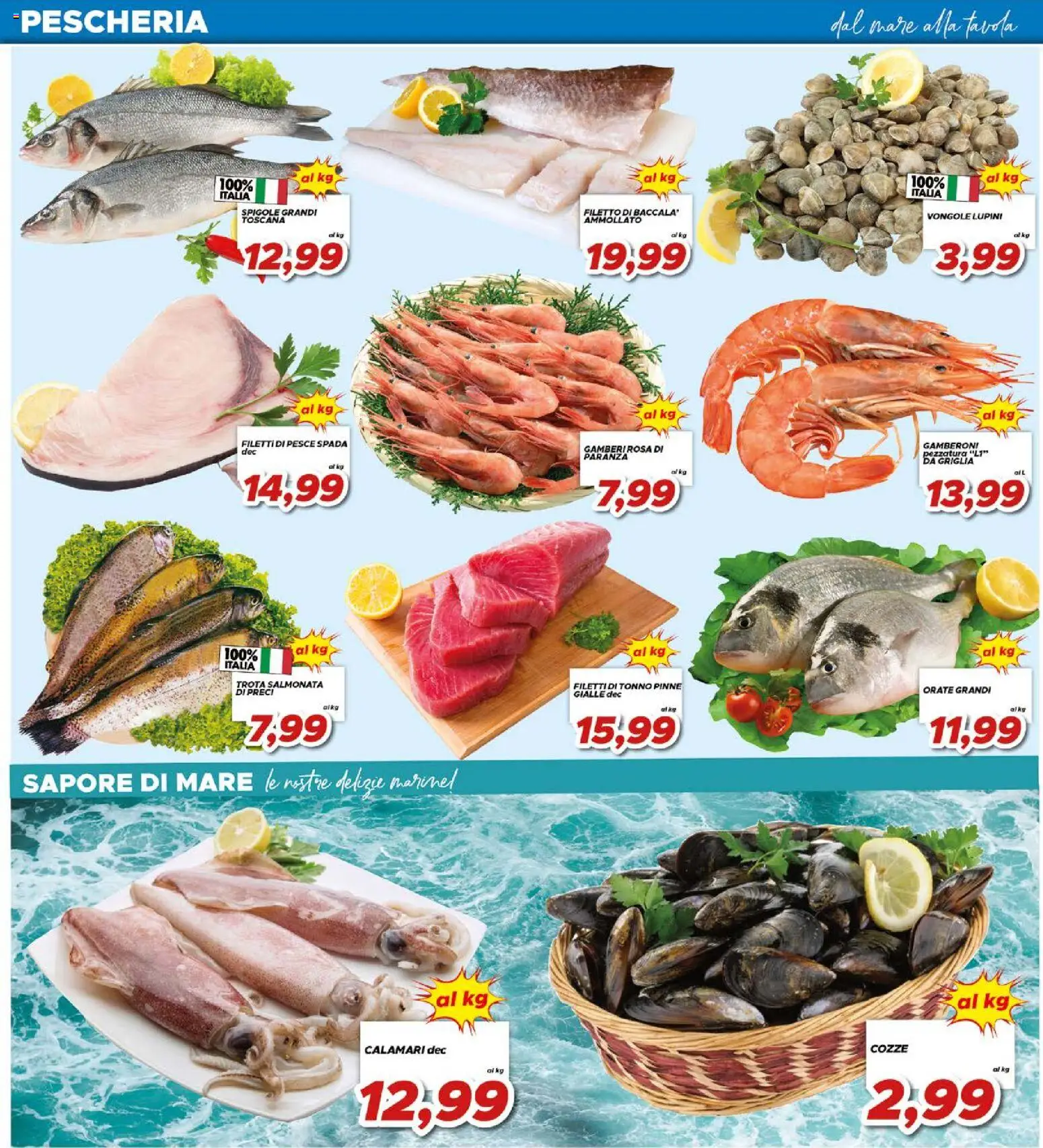 Volantino Ma Supermercati del 27.03.2026 | Pagina: 6 | Prodotti: Pesce, Cozze, Calamari, Tonno