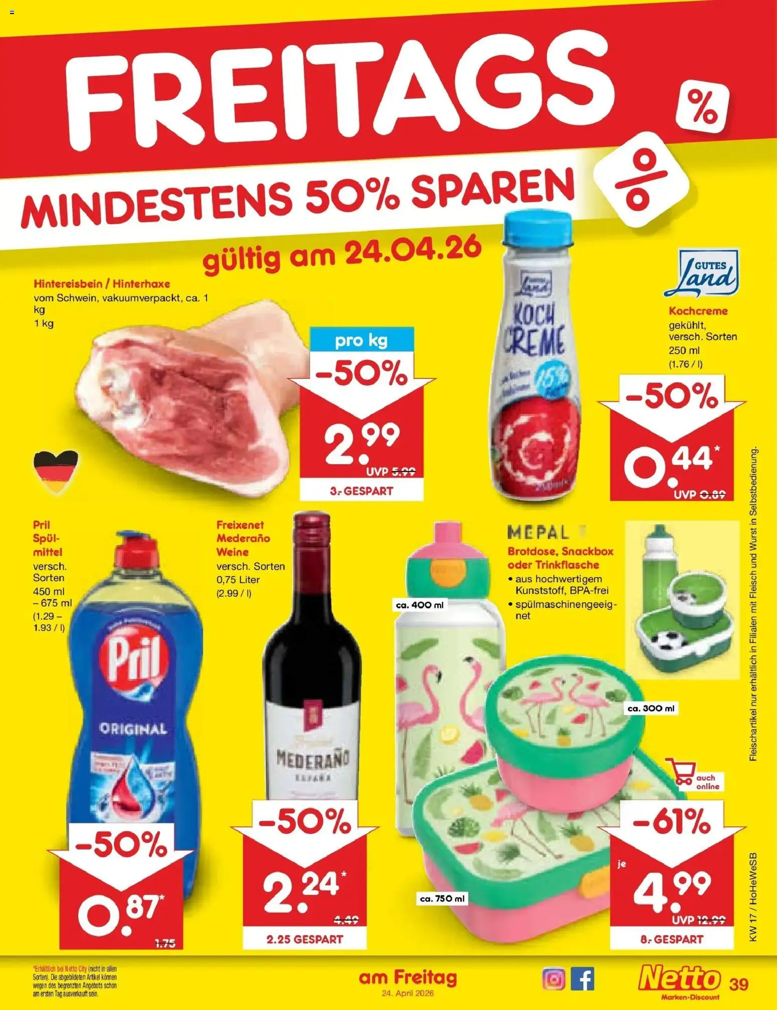 Netto Marken-Discount Prospekt Hannover	 – gültig ab 20.04.2026 | Seite: 55 | Produkte: Freixenet, Creme, Pril, Fleisch