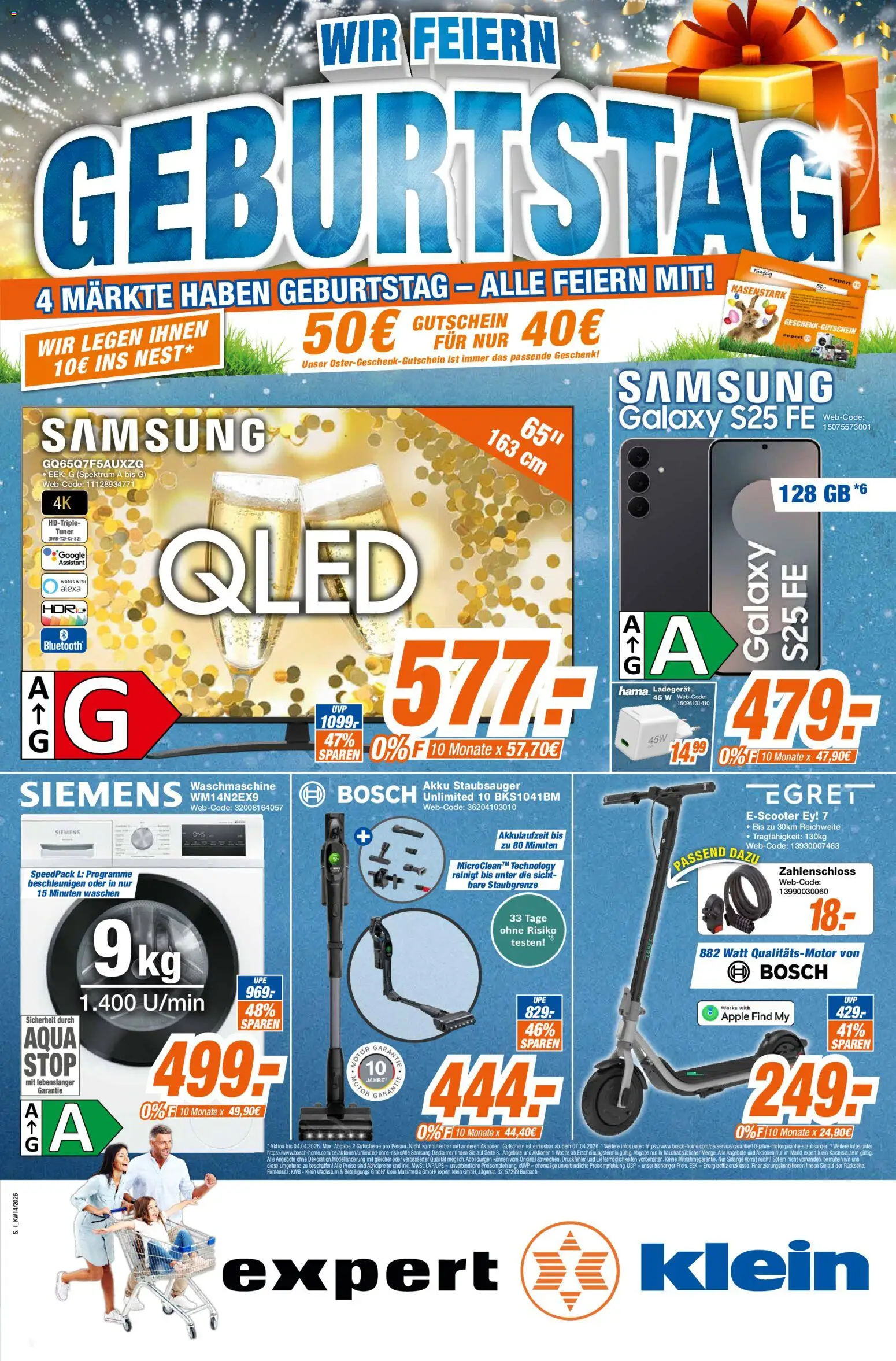 Expert Giessen – gültig ab 30.03.2026 | Seite: 1 | Produkte: Bosch, Staubsauger, Samsung, Apple