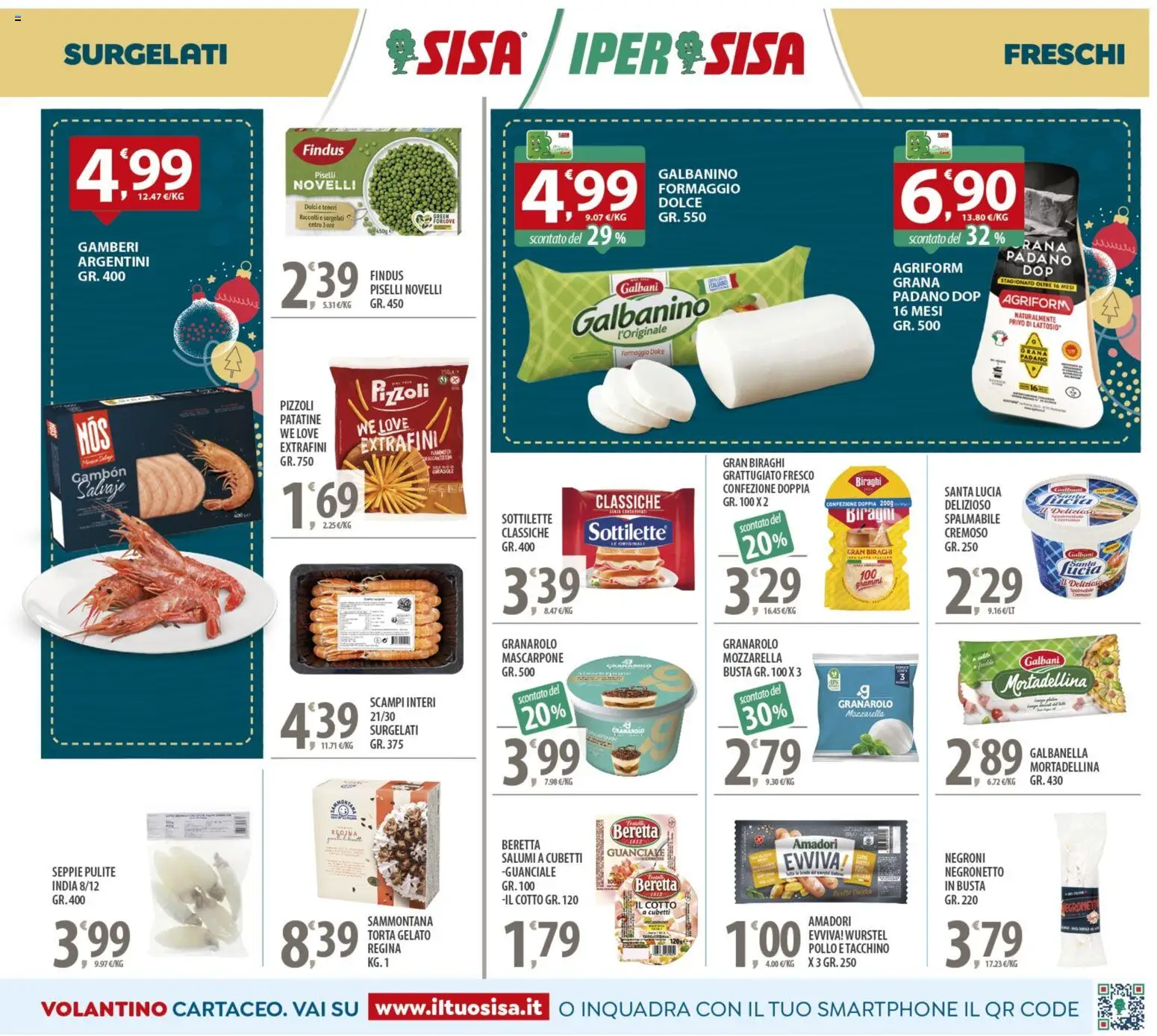 Volantino SISA del 05.12.2025 | Pagina: 7 | Prodotti: Patatine, Gelato, Formaggio, Piselli