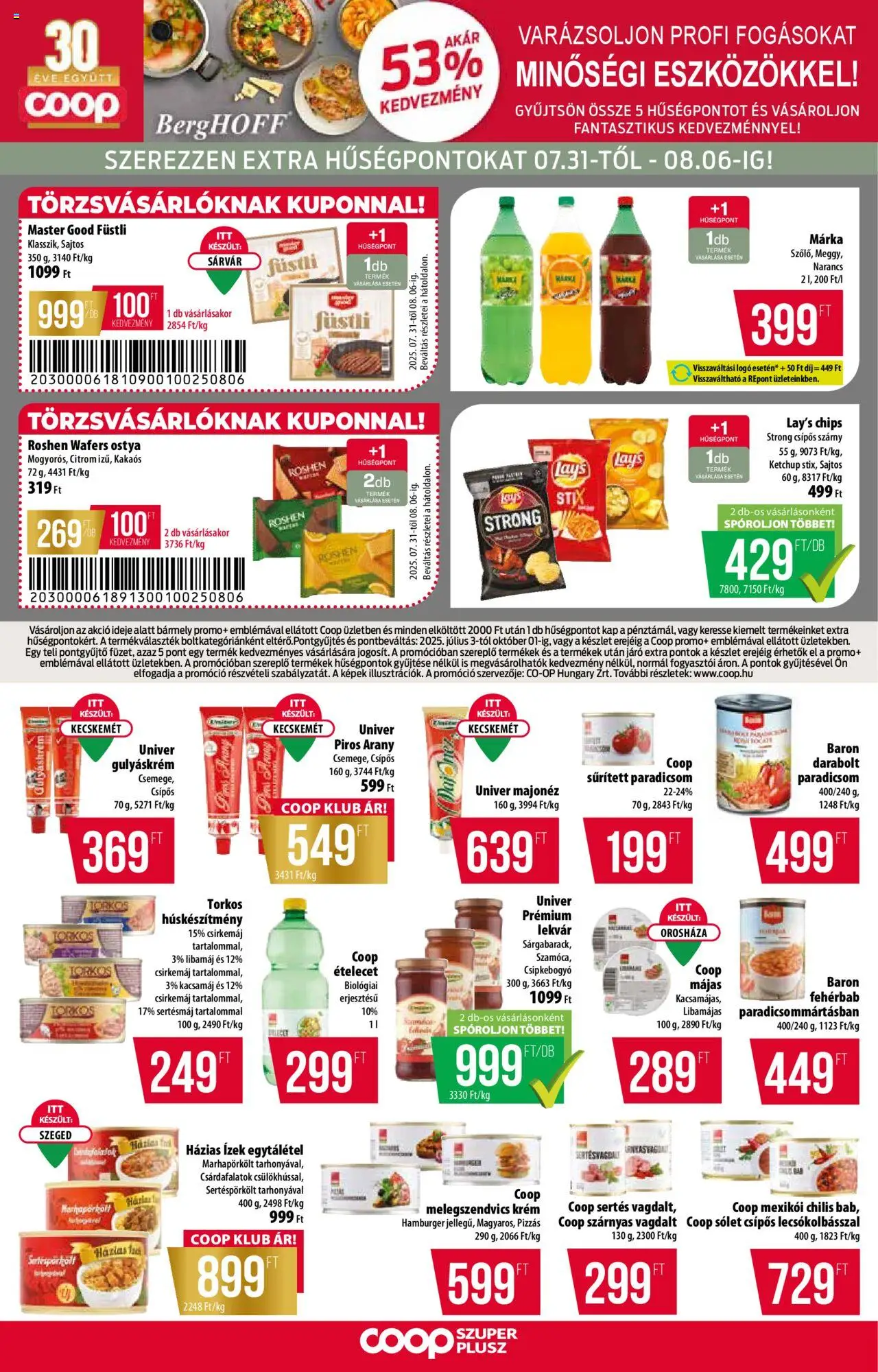 COOP akciós ujság - amely érvényes a következő dátumtól: 31.07.2025 | Oldal: 4 | Termékek: Kacsamáj, Sűrített paradicsom, Lekvár, Csirkemáj