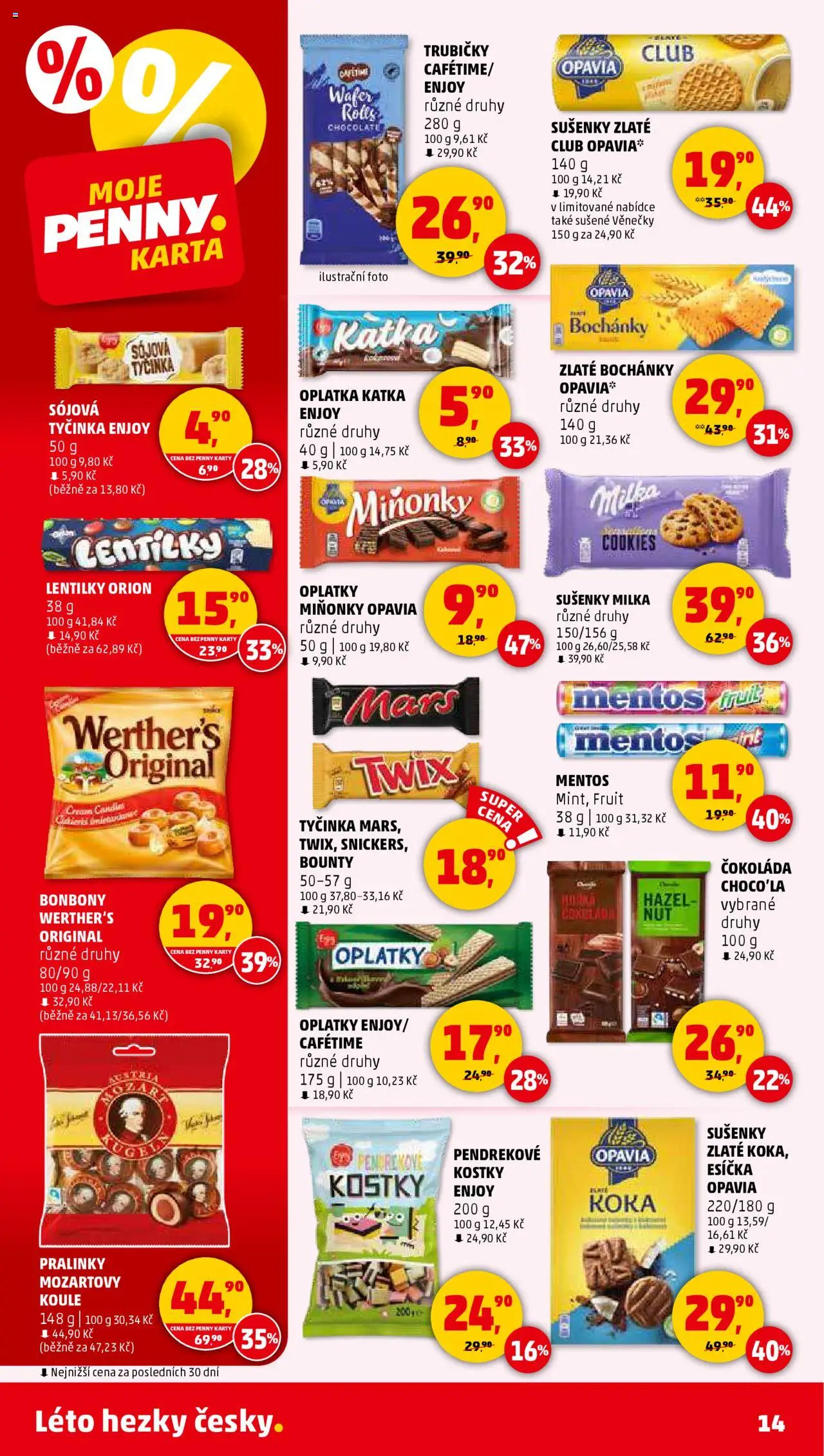 Penny Market leták - Čtvrtečník od 03.07.2025 | Strana: 14 | Produkty: Twix, Cookies, Lentilky Orion, Lentilky