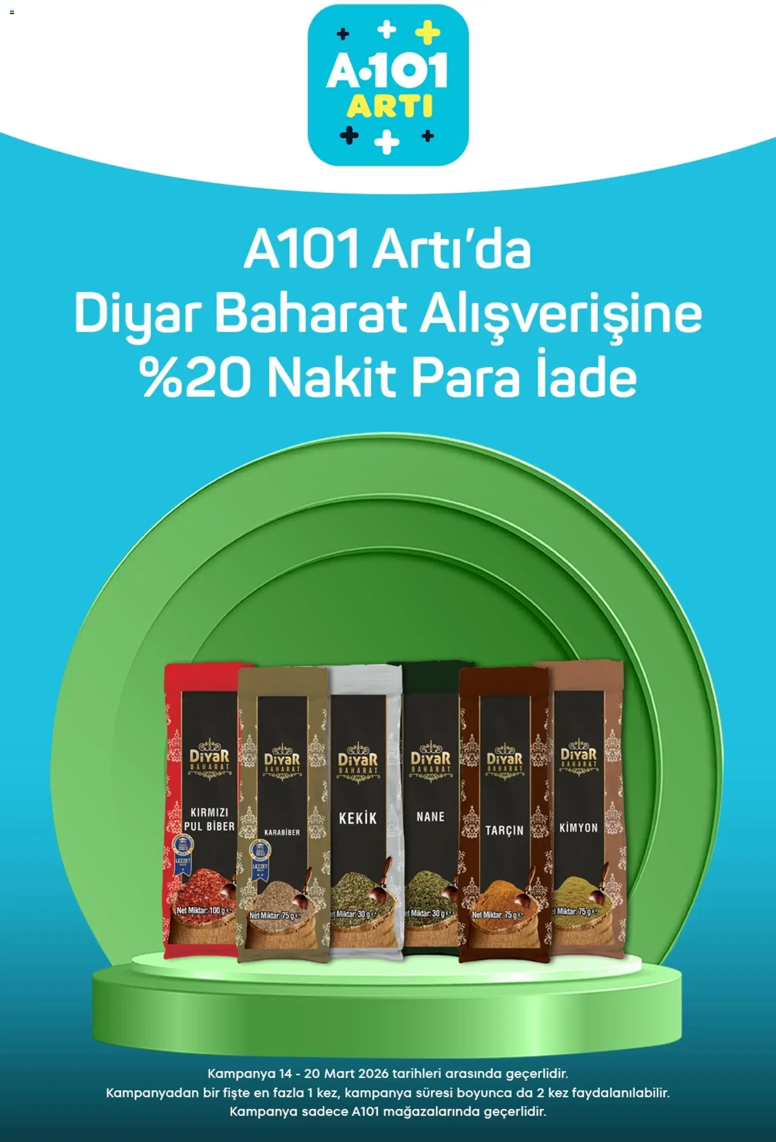 A101 - Arti - 14.03.2026 tarihinden itibaren geçerlidir | Sayfa: 4 | Ürünler: Baharat, Biber, Kekik, Nane