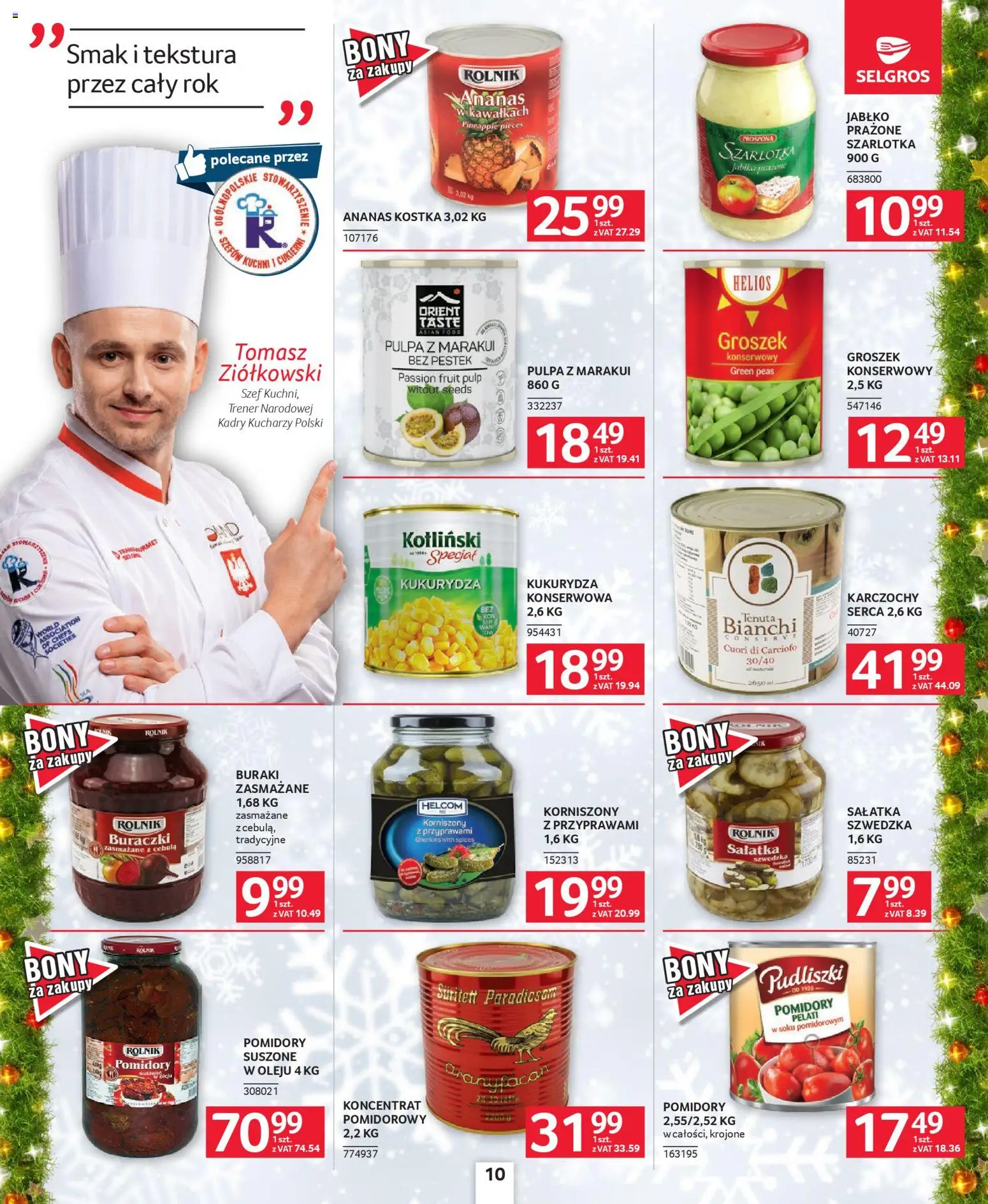 Selgros cash&carry Gazetka - Oferta dla gastronomii od 18.12.2025 | Strona: 10 | Produkty: Groszek, Pomidory suszone w oleju, Pomidory suszone, Pomidory