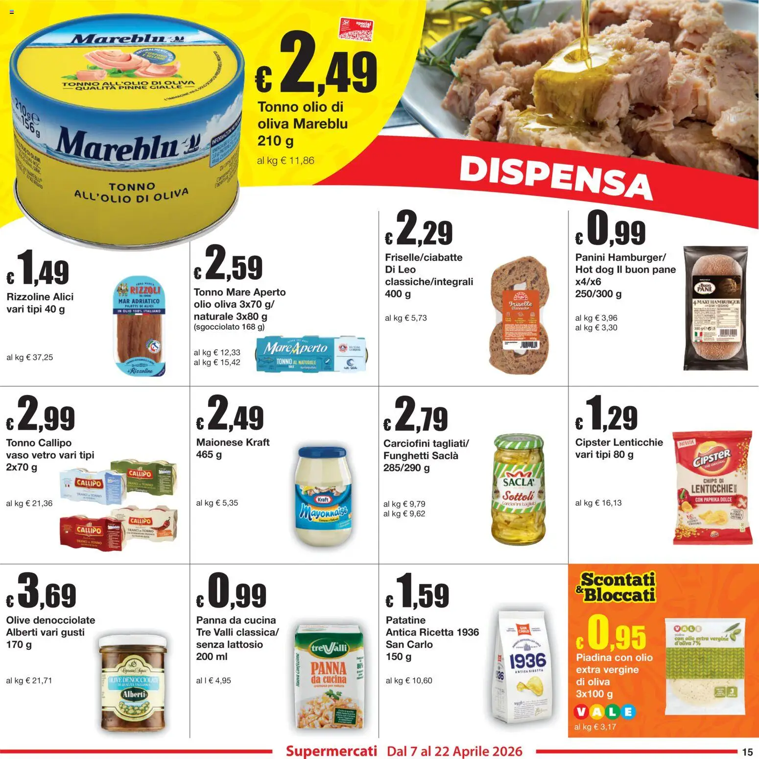 Volantino Sì con Te del 07.04.2026 | Pagina: 15 | Prodotti: Patatine, Olive, The, Tonno