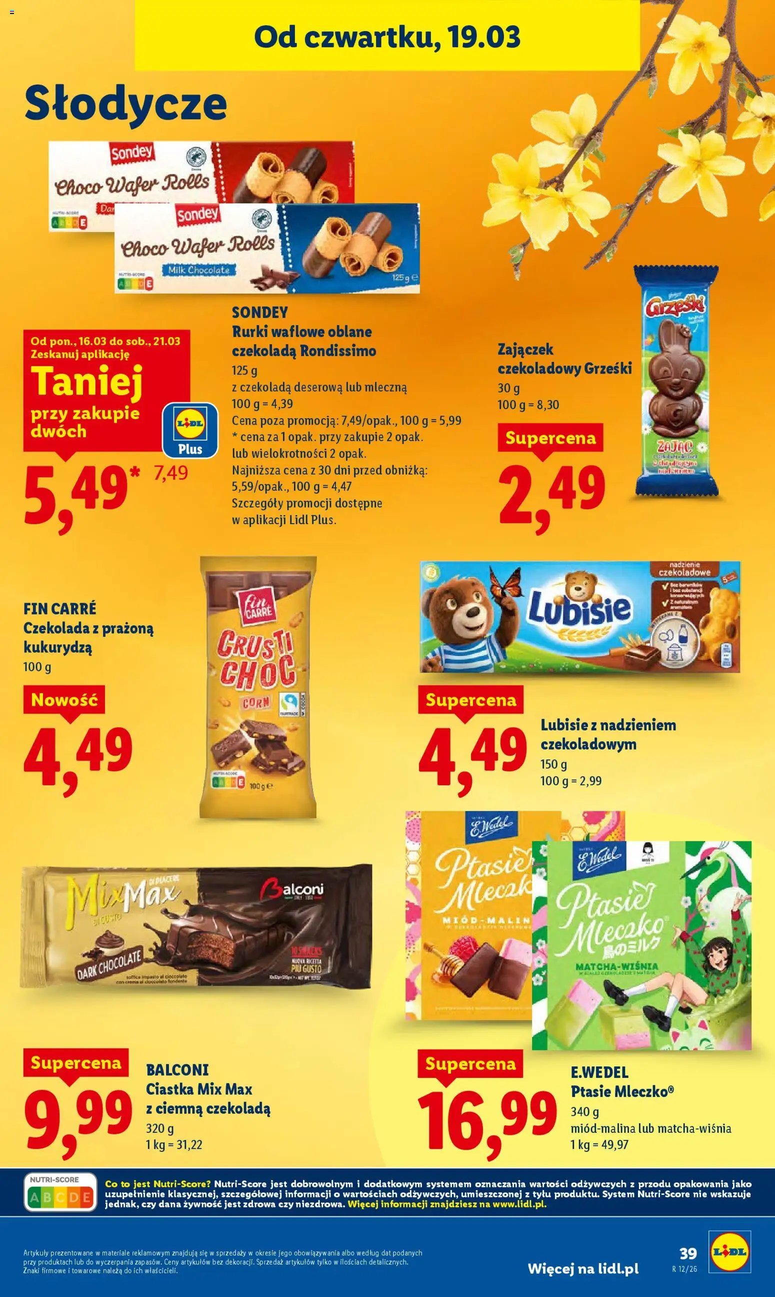 Lidl Polsko leták od 19.03.2026 | Strana: 39 | Produkty: Milk chocolate
