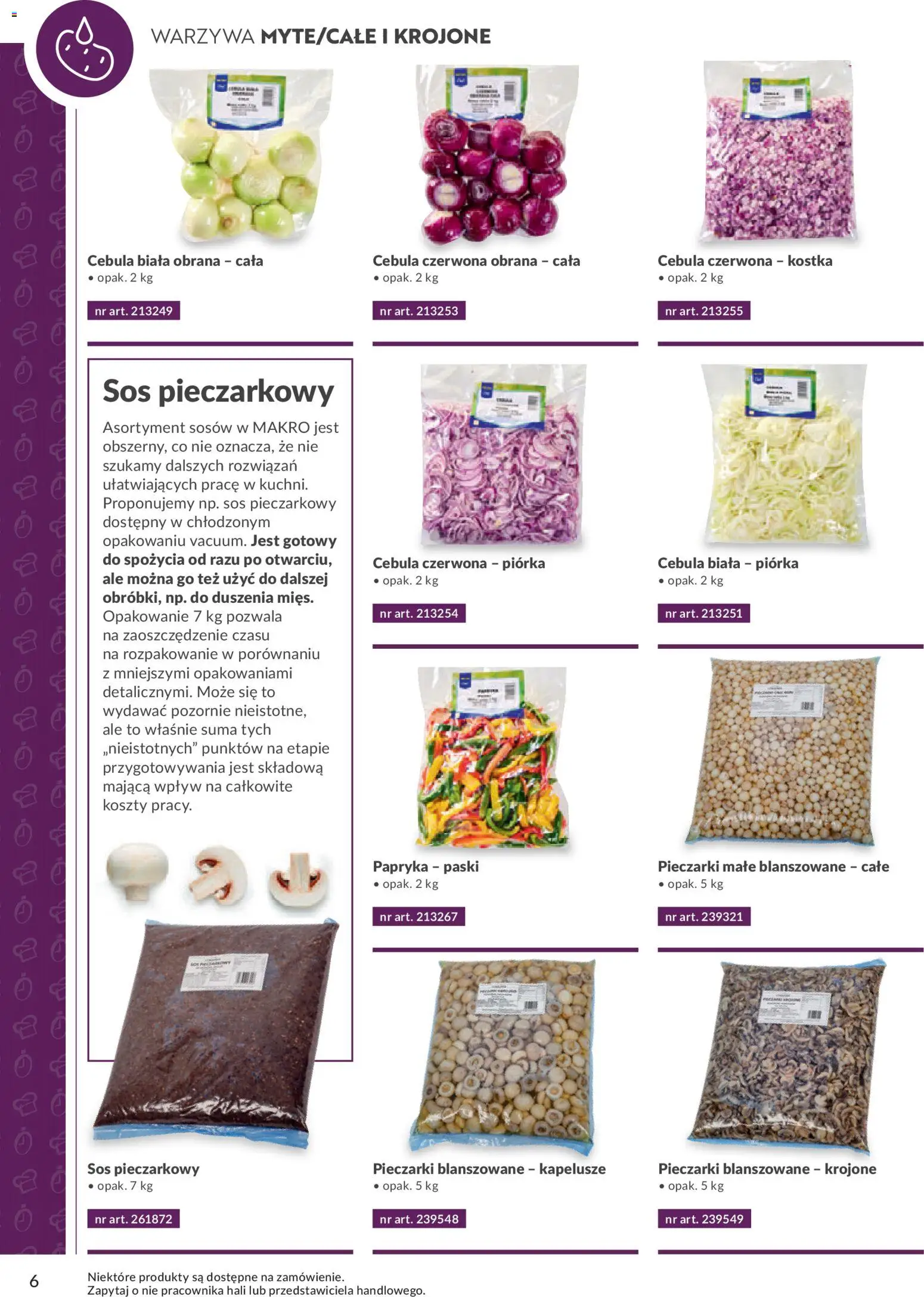 Makro Gazetka - Smart Chef Warzywa i Owoce od 01.01.2026 | Strona: 6 | Produkty: Pieczarki, Papryka, Warzywa, Sos