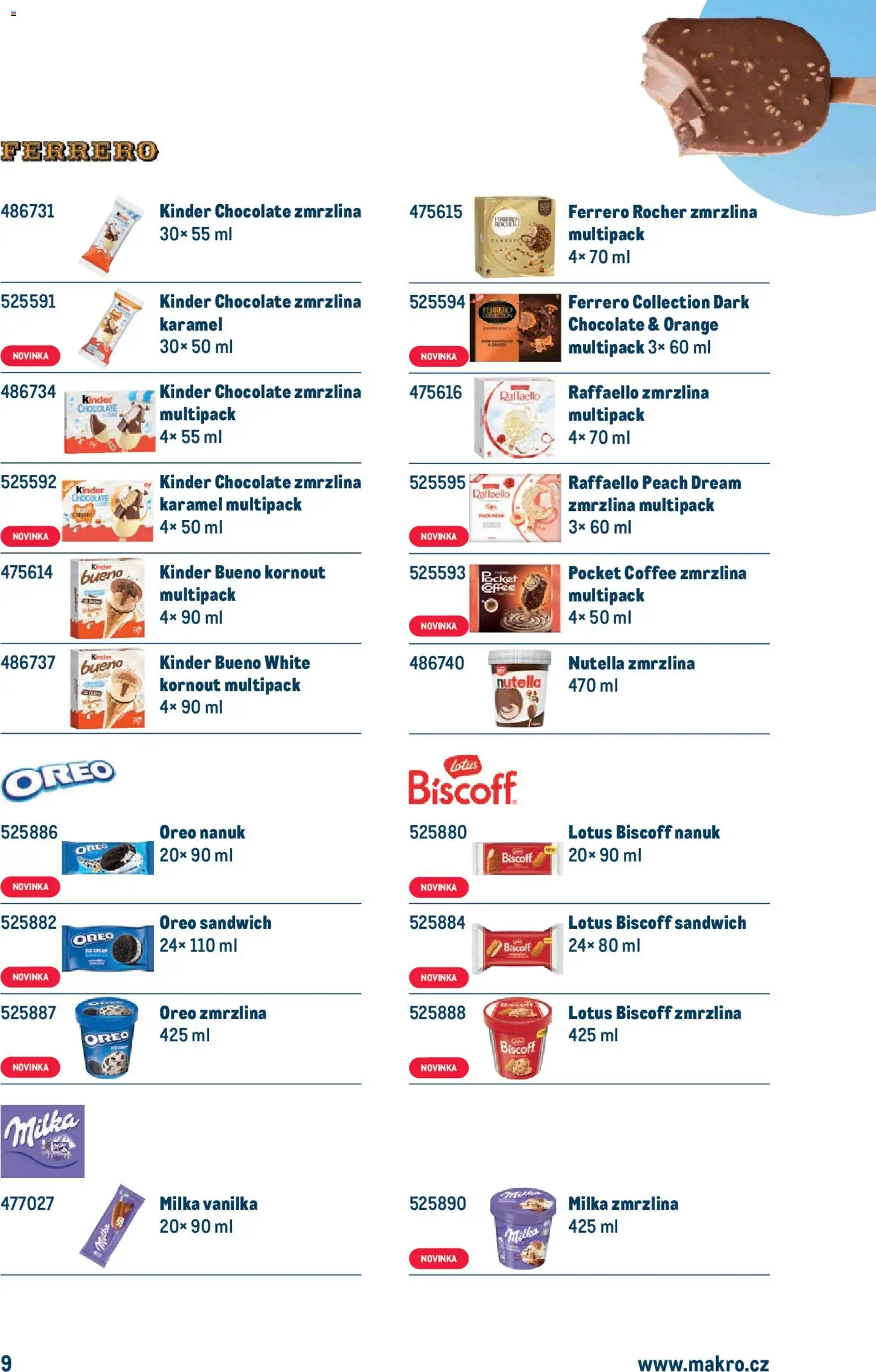Makro leták - Doba zmrzlinová od 11.03.2026 | Strana: 9 | Produkty: Nanuk, Ferrero Rocher, Pocket coffee, Lotus Biscoff