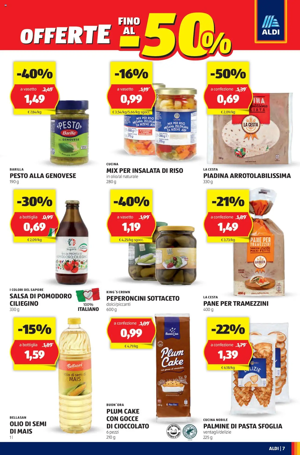 Volantino Aldi del 25.08.2025 | Pagina: 7 | Prodotti: Salsa, Pesto, Bottiglia, Insalata di riso