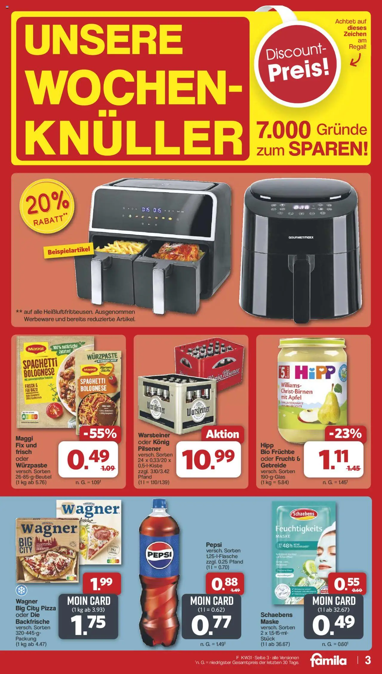 Famila Nordwest Prospekt 	 - gültig ab dem 28.07.2025 | Seite: 3 | Produkte: Äpfel, Pepsi, Pizza, Getreide