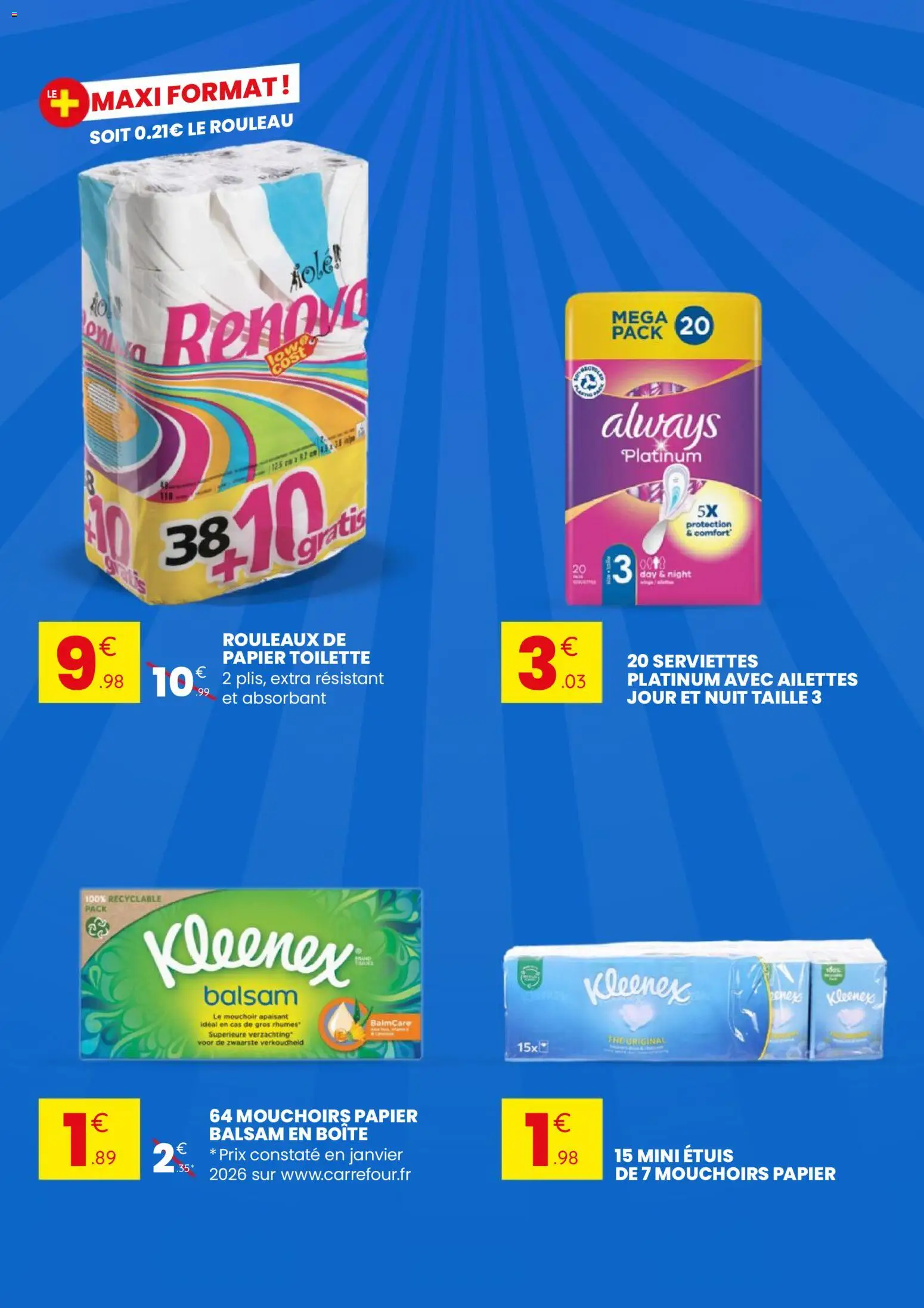 {H1} | Page: 7 | Produits: Papier toilette, Rouleau, Mouchoirs, Thé