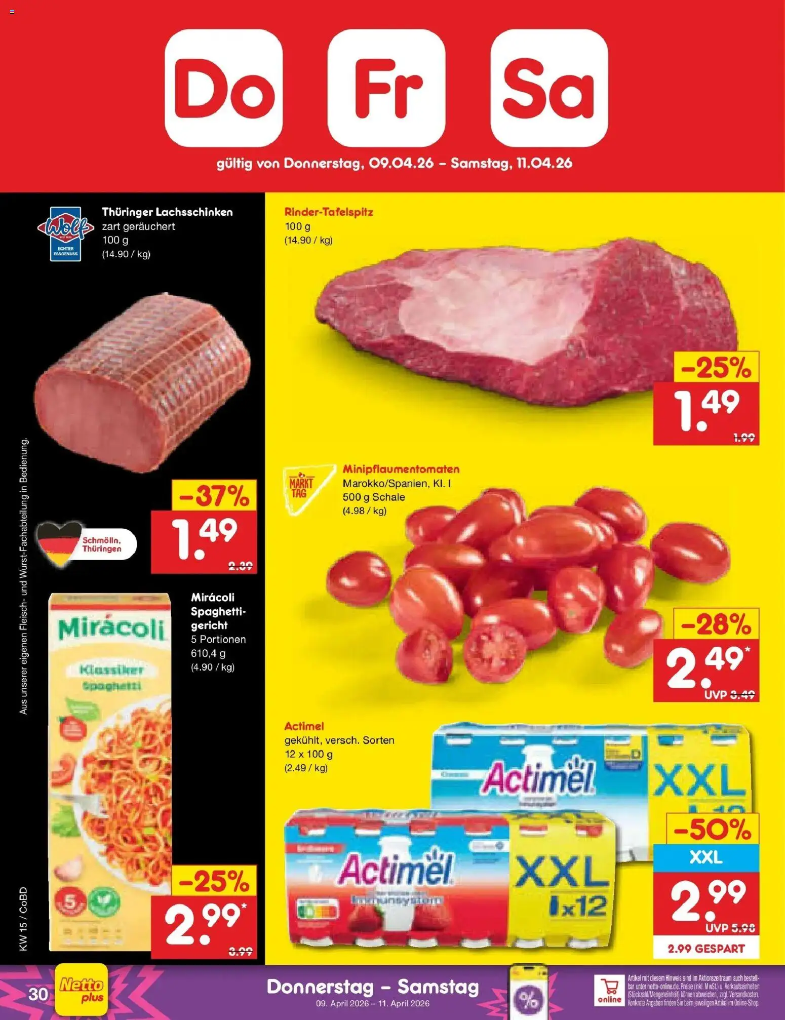 Netto Marken-Discount Prospekt Delitzsch	 – gültig ab 07.04.2026 | Seite: 46 | Produkte: Actimel, Fleisch