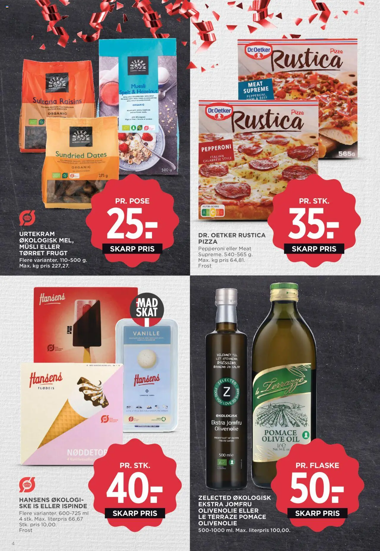Meny tilbudsavis – gyldig fra 19.09.2025 | Side: 4 | Produkter: Pizza, Salat, Oliven, Olivenolie