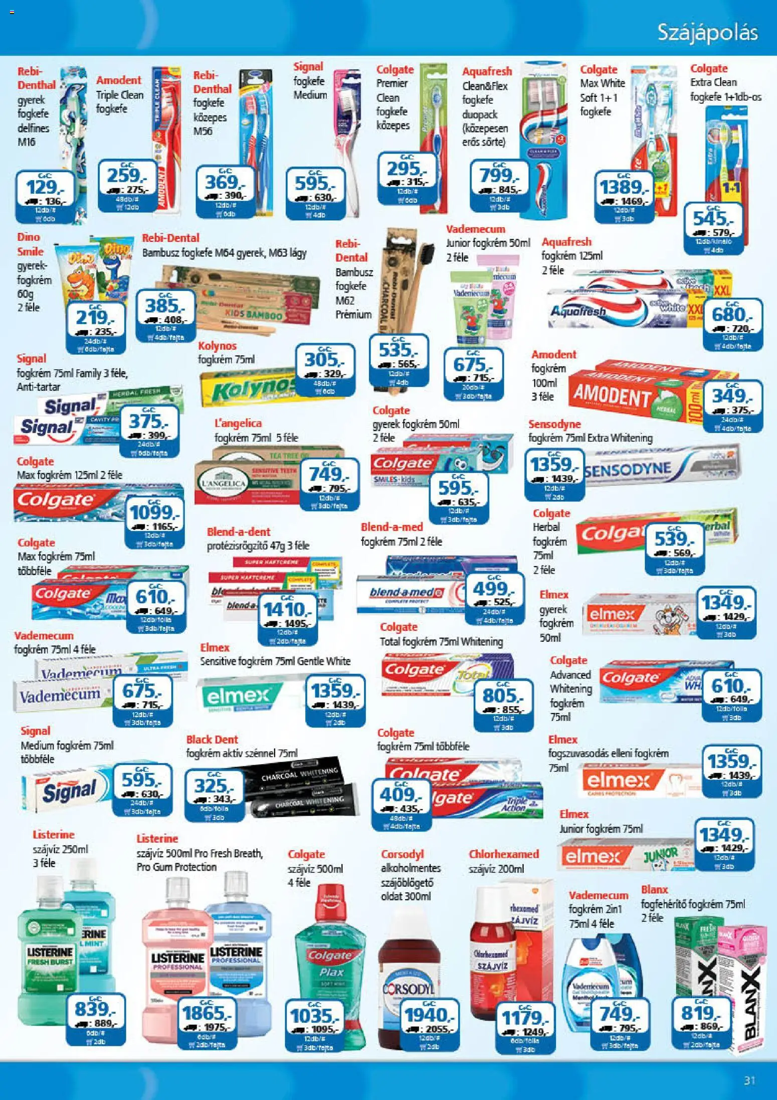 ÁRKLUB akciós ujság - amely érvényes a következő dátumtól: 01.01.2026 | Oldal: 31 | Termékek: Tea, Fogkrém, Fogkefe, Szájvíz