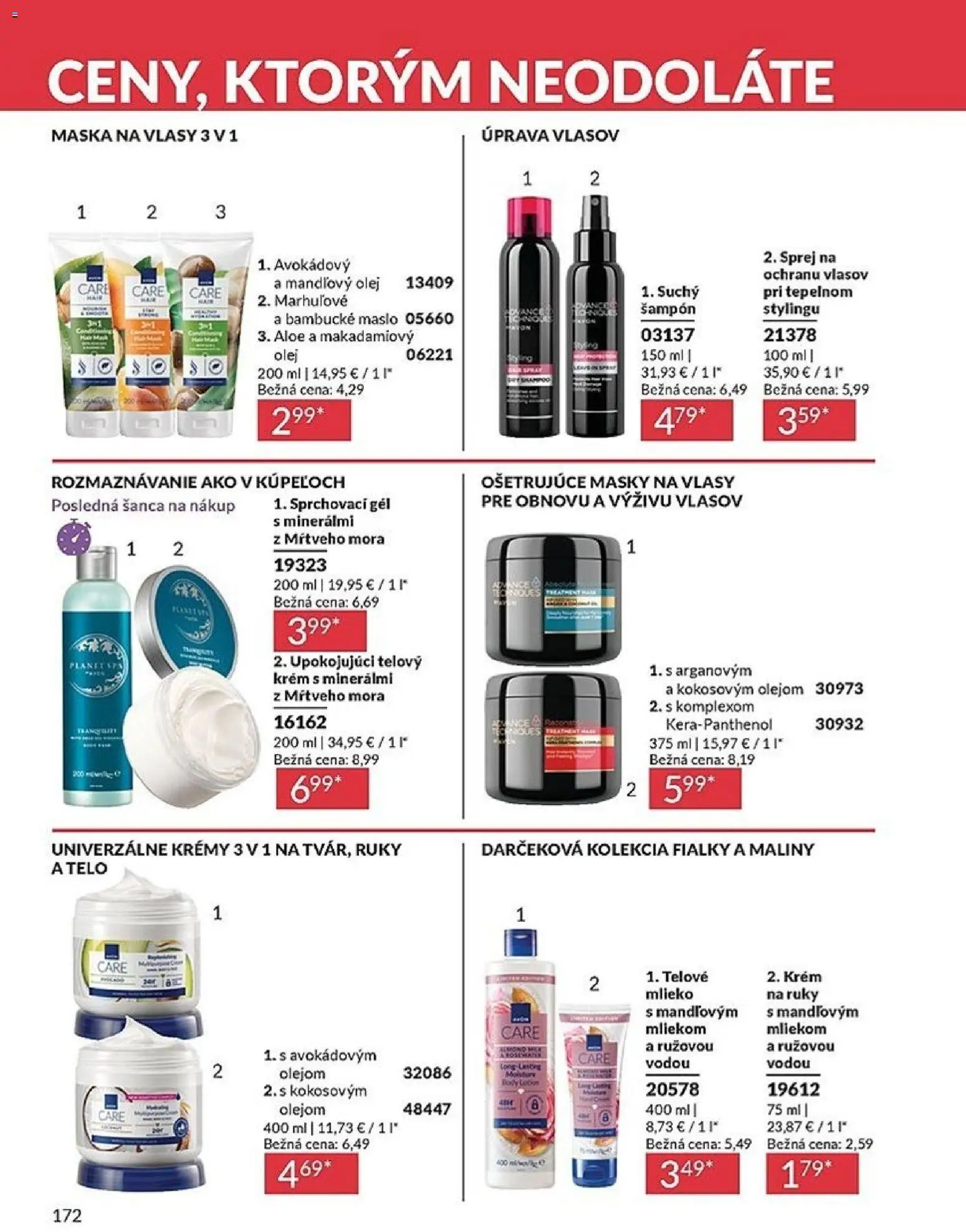 Nové Avon akcie – leták je platný od 01.04.2026 | Strana: 172 | Produkty: Olej, Mandľový olej, Maska, Krém