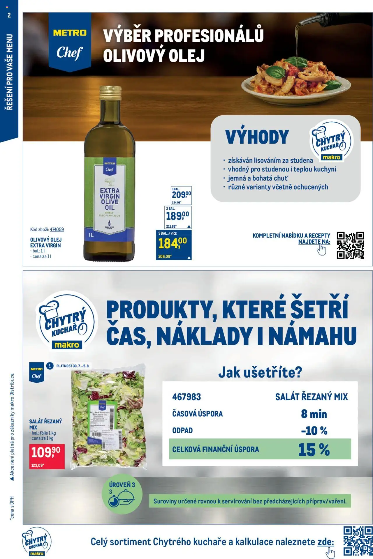 Makro leták - Gastronomie od 30.07.2025 | Strana: 2 | Produkty: Olivový olej, Olej, Salát