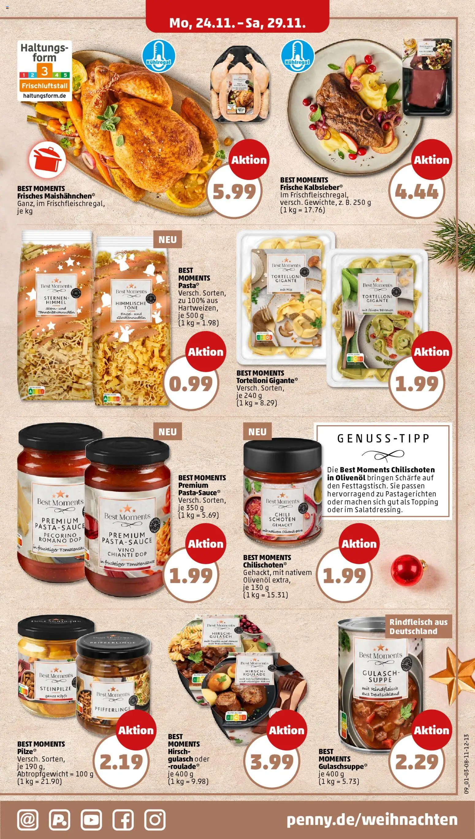Penny - Black Friday – gültig ab 24.11.2025 | Seite: 9 | Produkte: Olivenol, Gulasch, Pasta, Rindfleisch