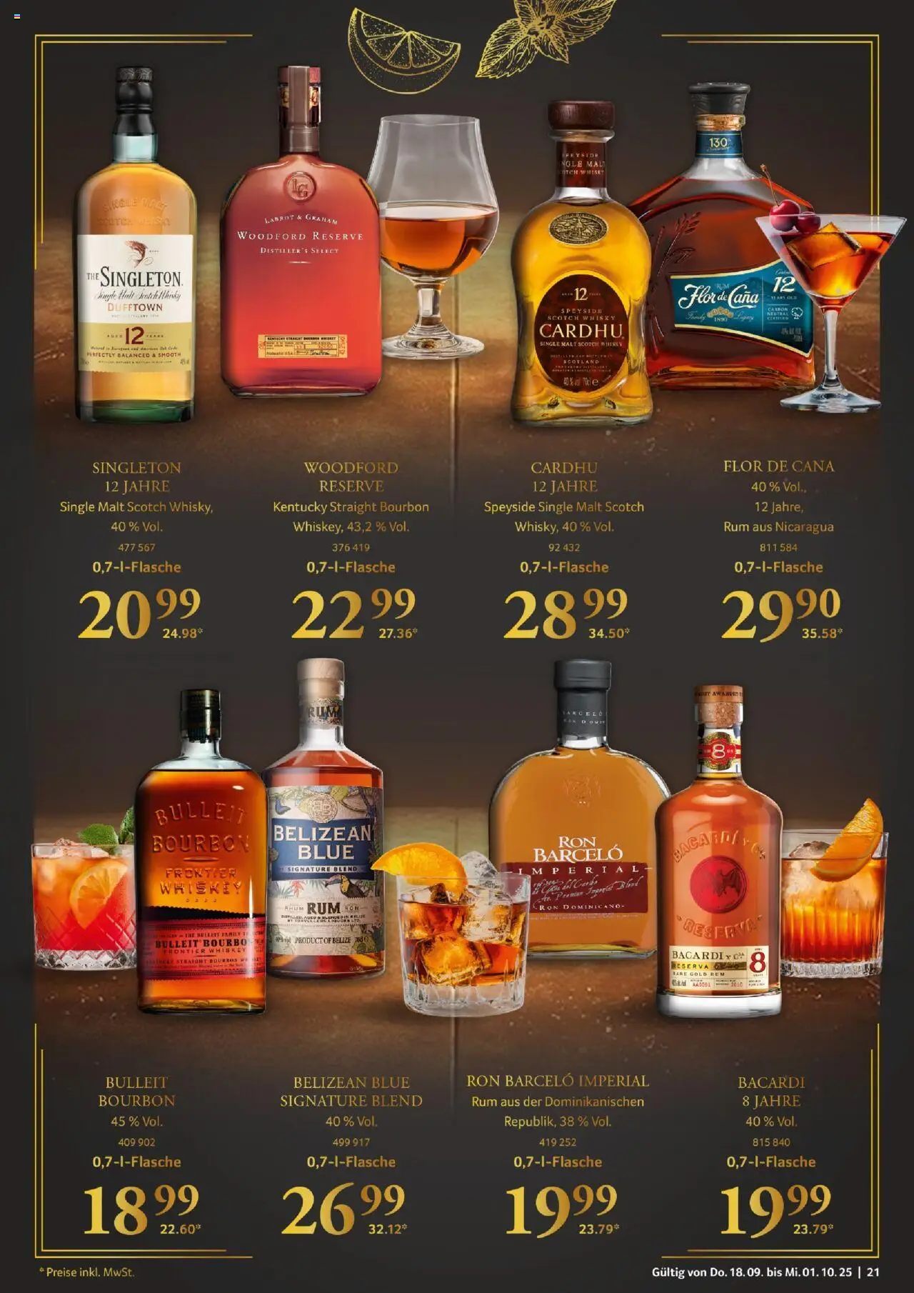 Selgros Für Genießer  – gültig ab 18.09.2025 | Seite: 21 | Produkte: Whisky, Rum, Bourbon, Ente