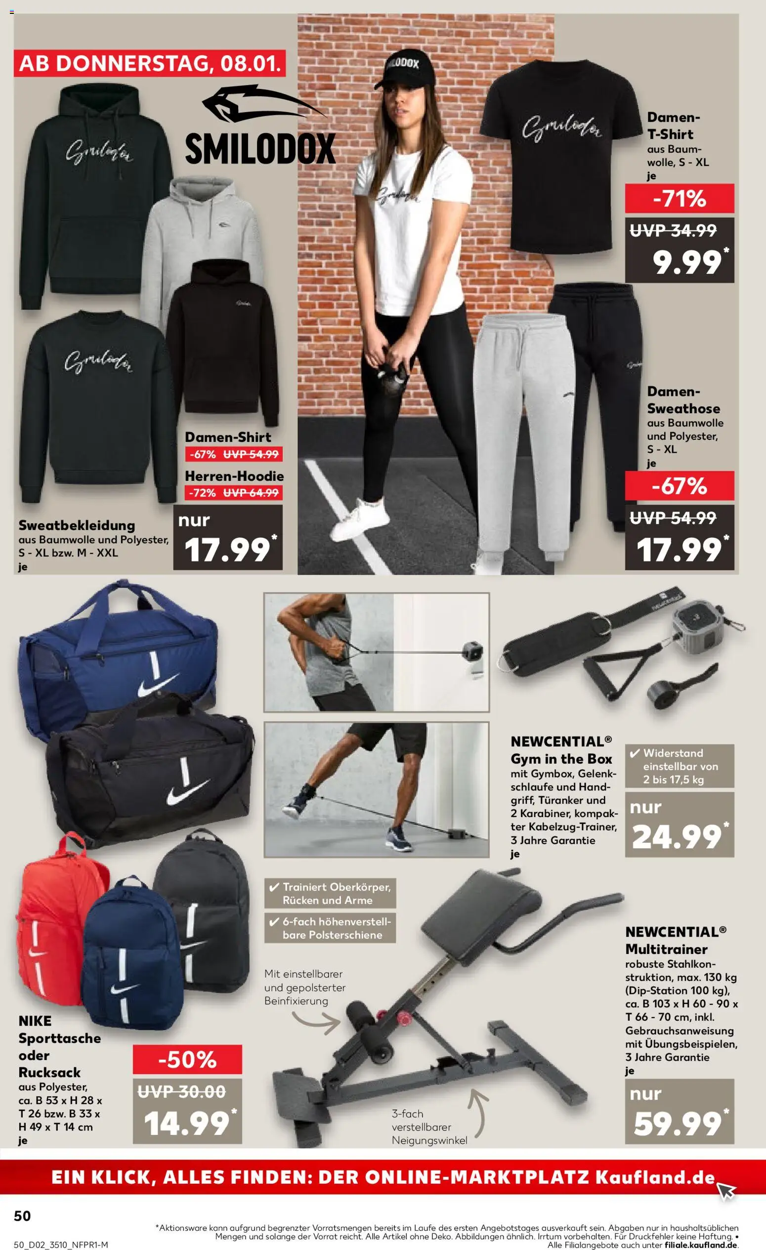 Kaufland prospekt Zeitz	 – gültig ab 08.01.2026 | Seite: 50 | Produkte: Shirt, Sweathose, T-Shirt, Rucksack