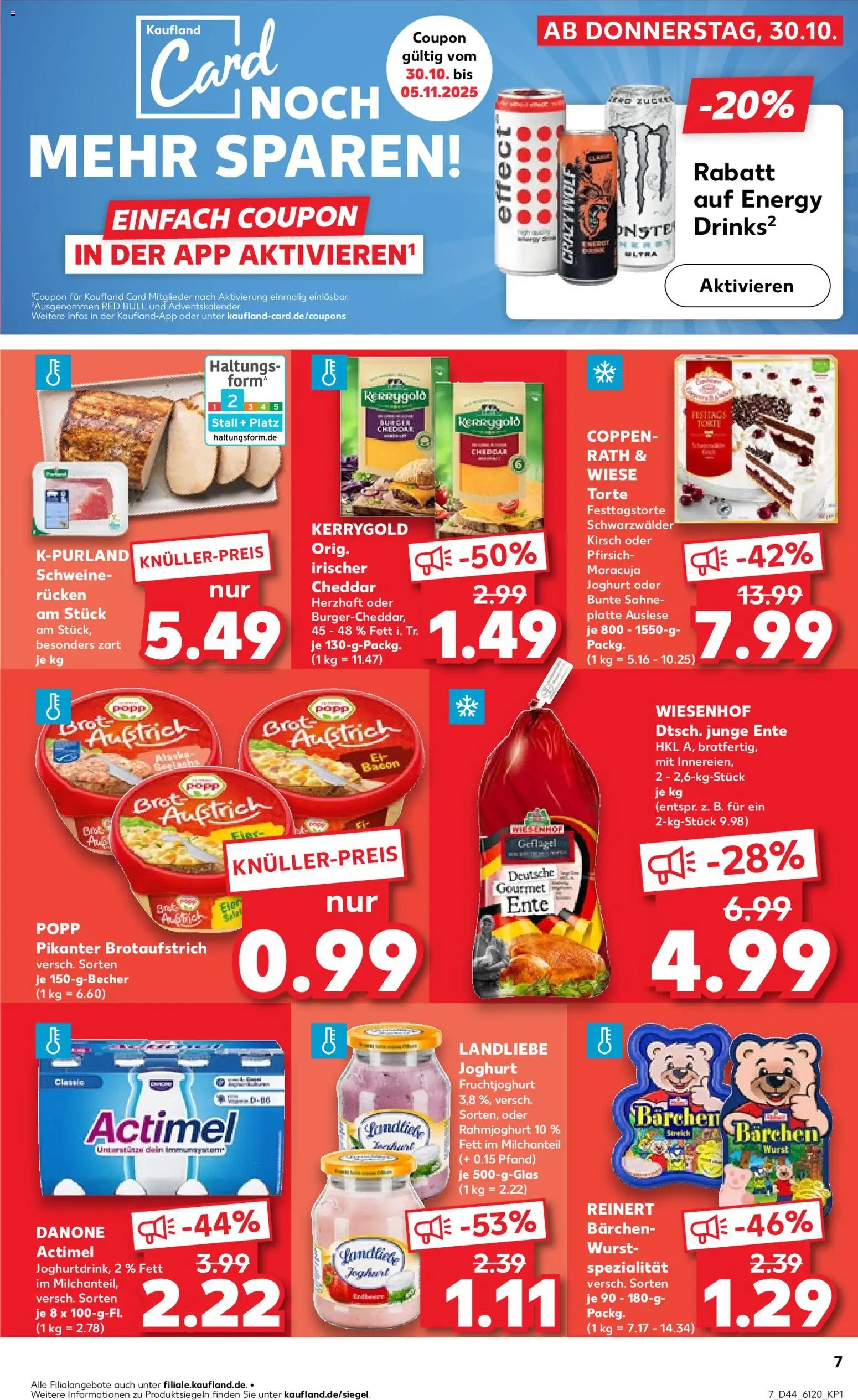 Kaufland prospekt Bremen	 – gültig ab 30.10.2025 | Seite: 7 | Produkte: Actimel, Energy, Joghurt, Ente