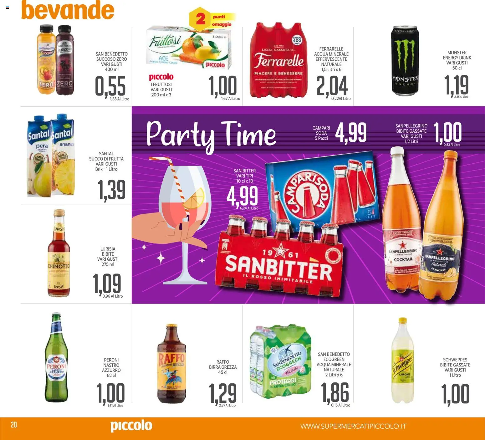 Volantino Piccolo del 27.12.2025 | Pagina: 20 | Prodotti: Acqua, Ananas, Bibite, Ferrarelle