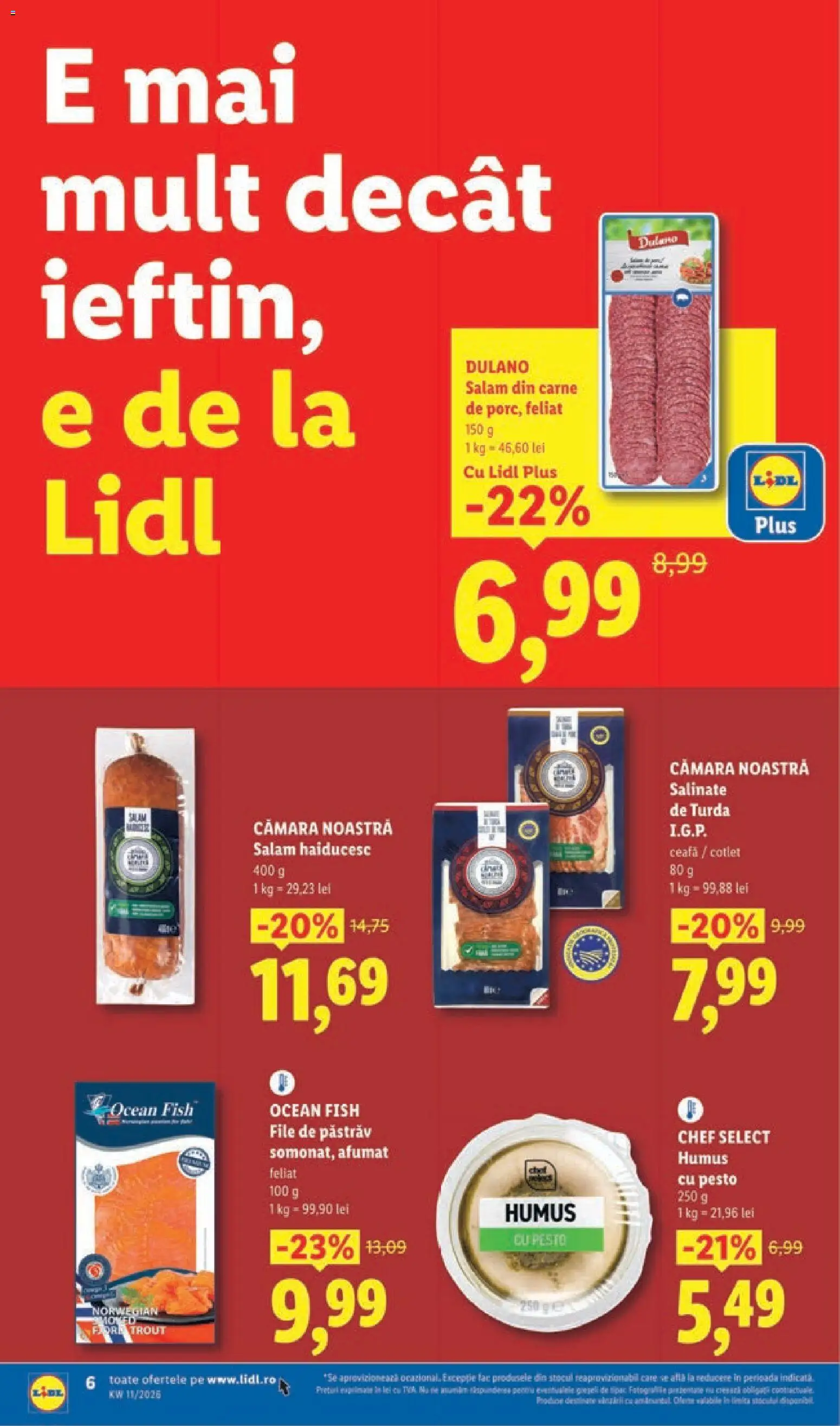 Noul catalog Lidl – valabil de la 09.03.2026 | Pagină: 6 | Produse: Lait de coco, Salam, Humus