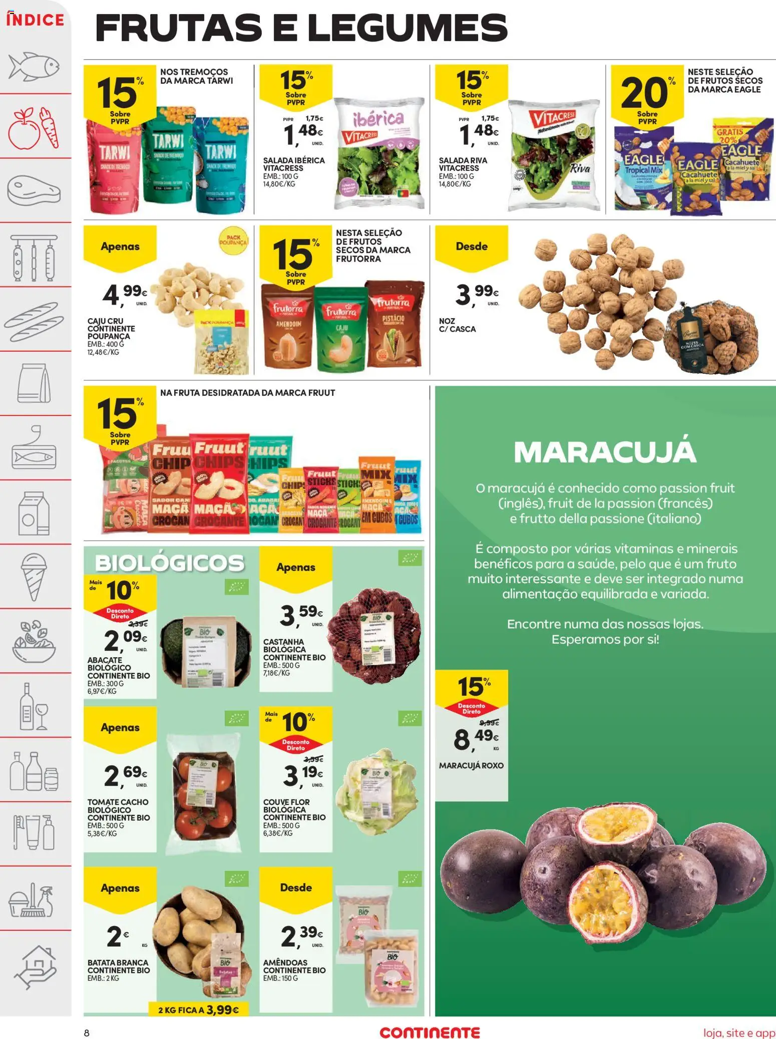 Continente folheto │ válido de 25.11.2025 | Página: 8 | Produtos: Sal, Abacate, Salada, Couve