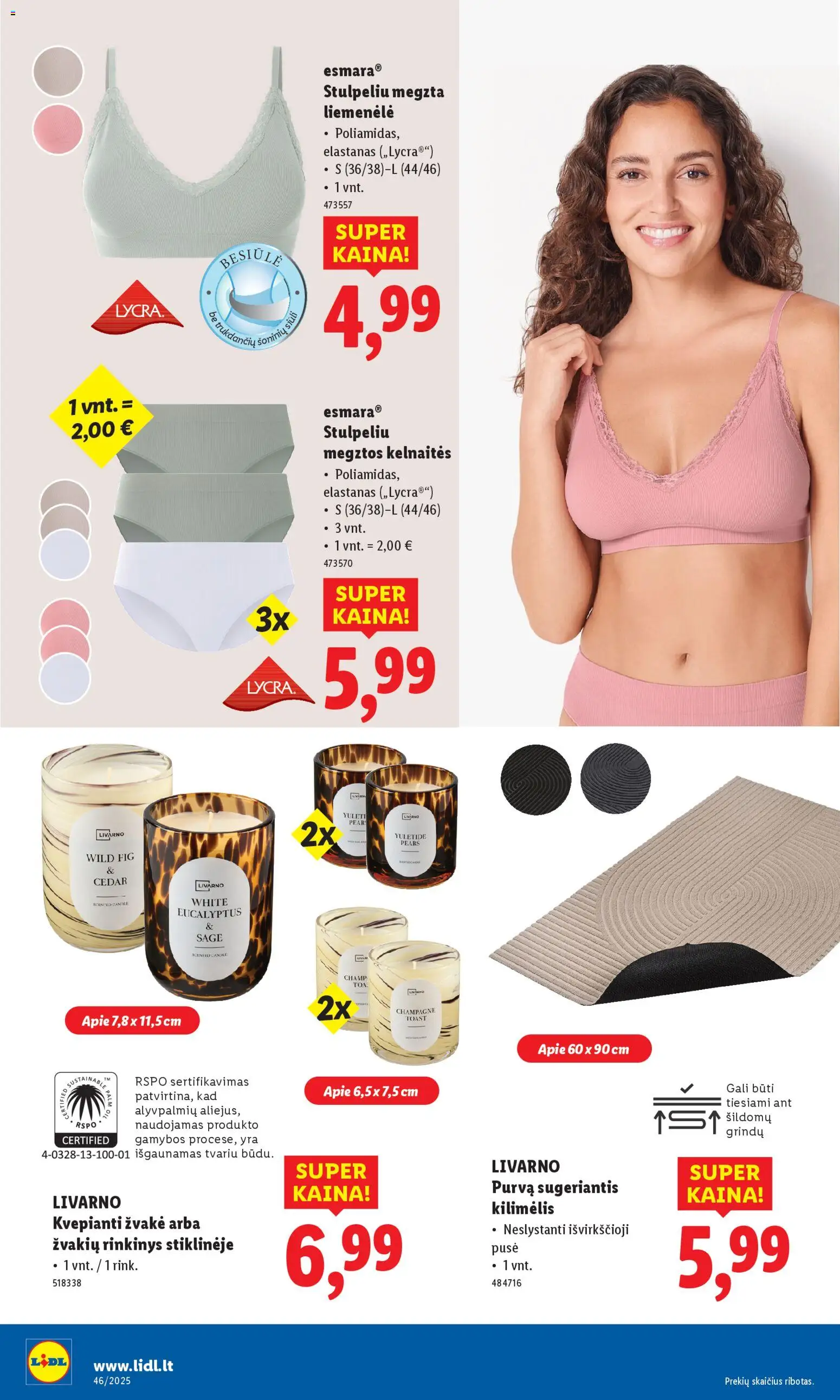 LIDL akcijos nuo 10.11.2025 | Puslapis: 14 | Prekių: Kilimėlis, Kelnaitės, Liemenėlė