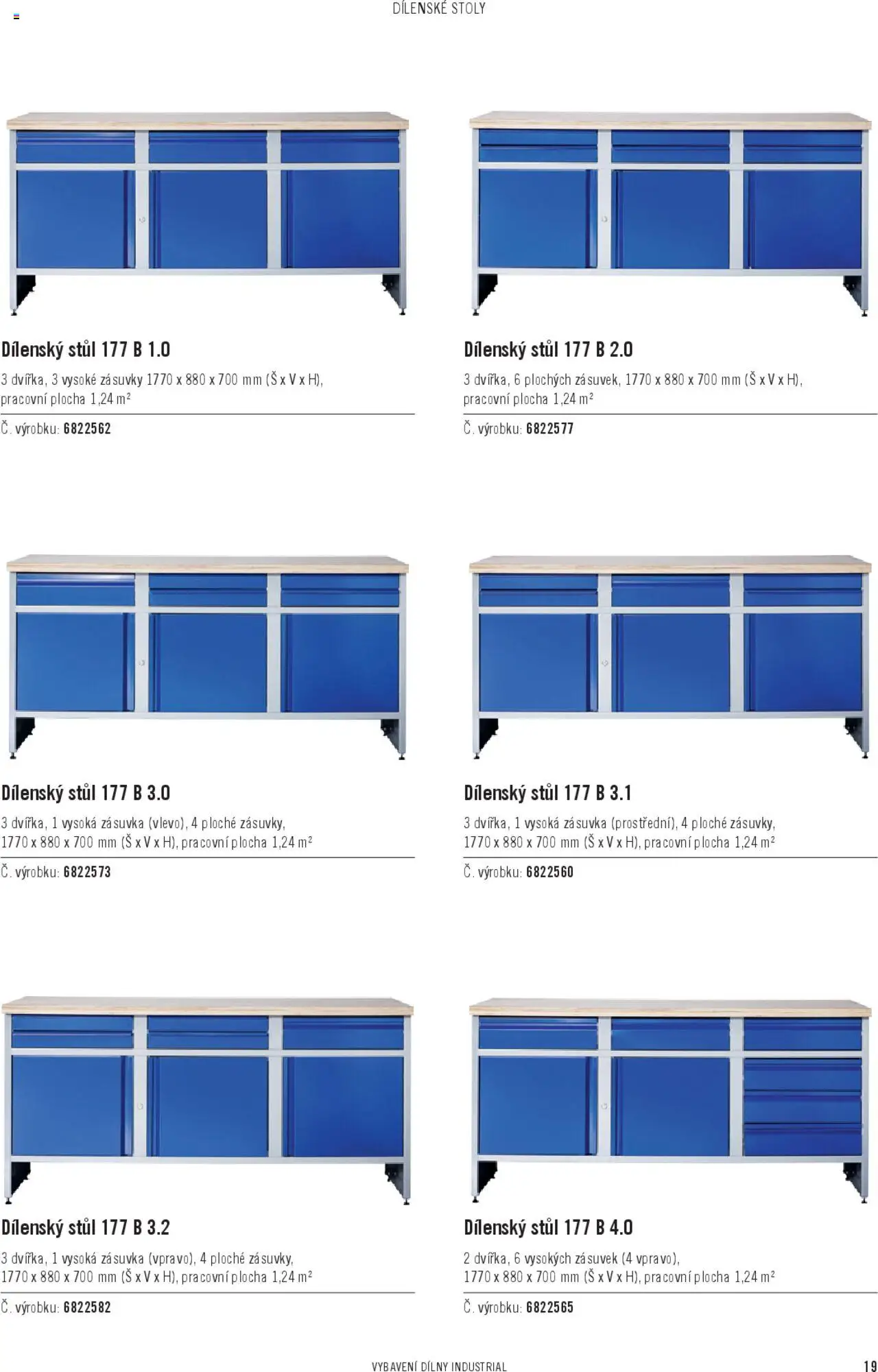 HORNBACH katalog - INDUSTRIAL - Systém vybavení dílny od 06.02.2025 | Strana: 19 | Produkty: Stůl, Zásuvka