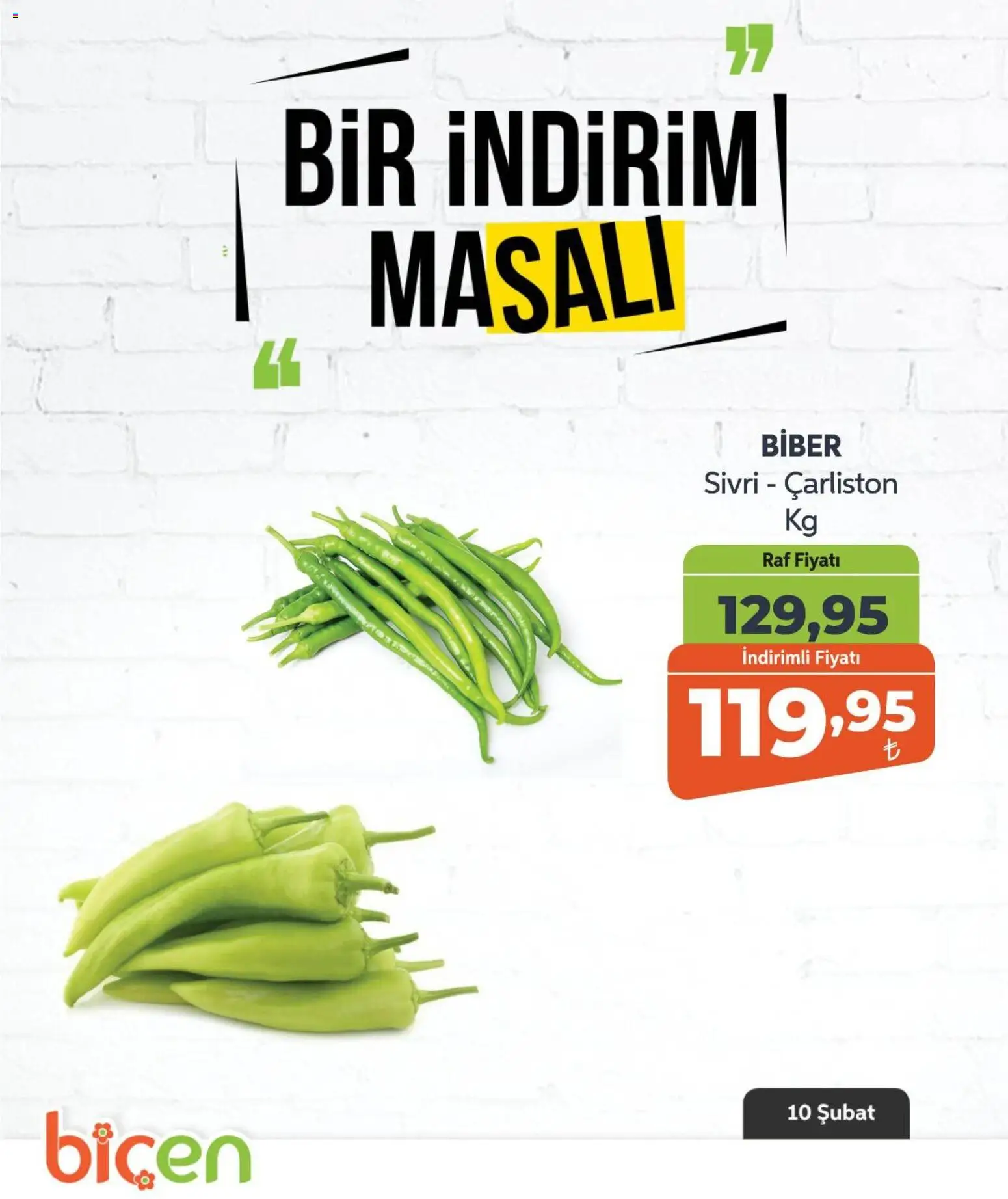 Biçen Market Bir İndirim MaSalı - sebze - 10.02.2026 tarihinden itibaren geçerlidir | Sayfa: 10