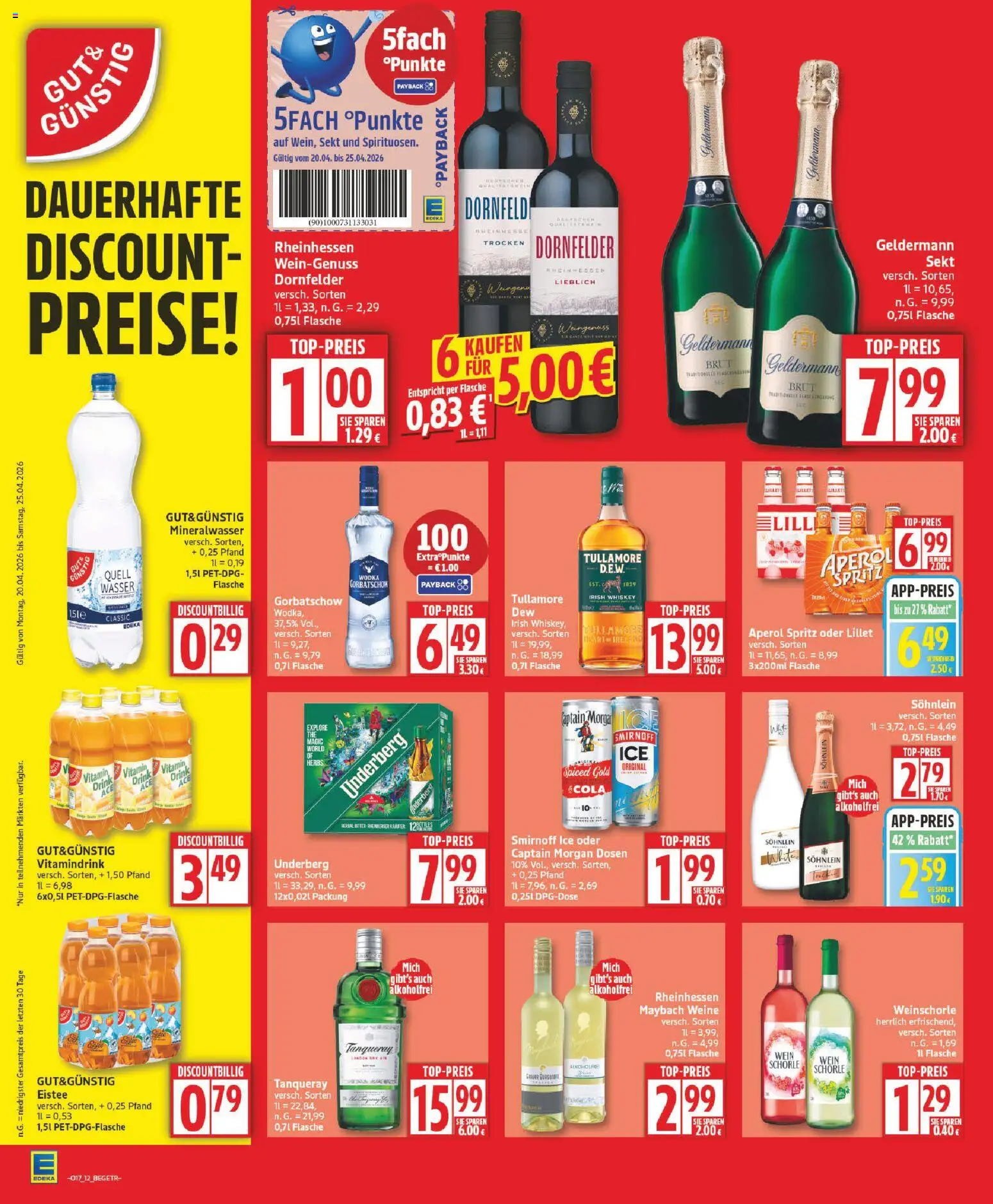 Edeka Prospekt 	 – gültig ab 20.04.2026 | Seite: 12 | Produkte: Cola, Sekt, Wein, Wodka