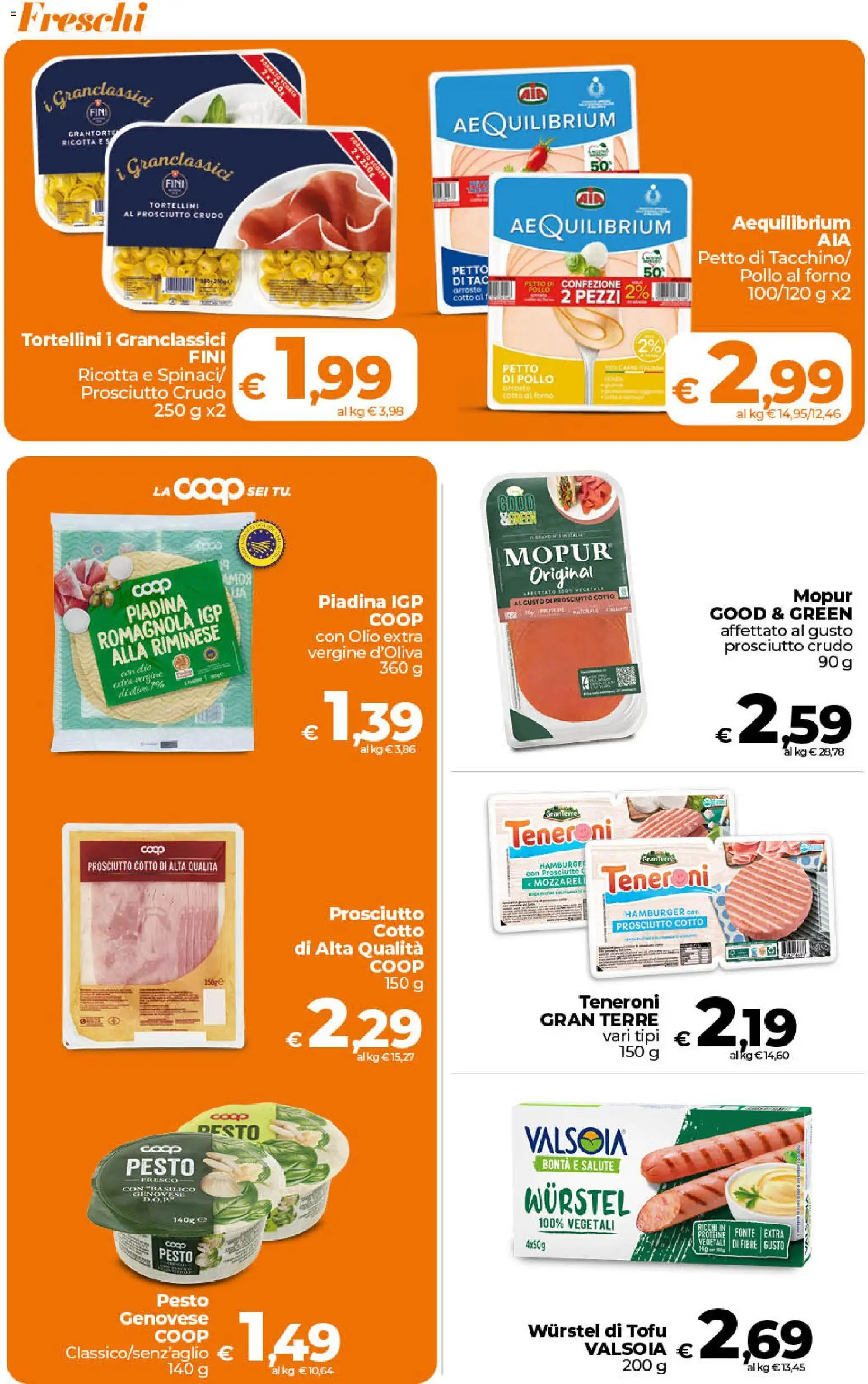 Volantino Ipercoop del 17.04.2026 | Pagina: 14 | Prodotti: Prosciutto Cotto, Pollo, Wurstel, Piadina